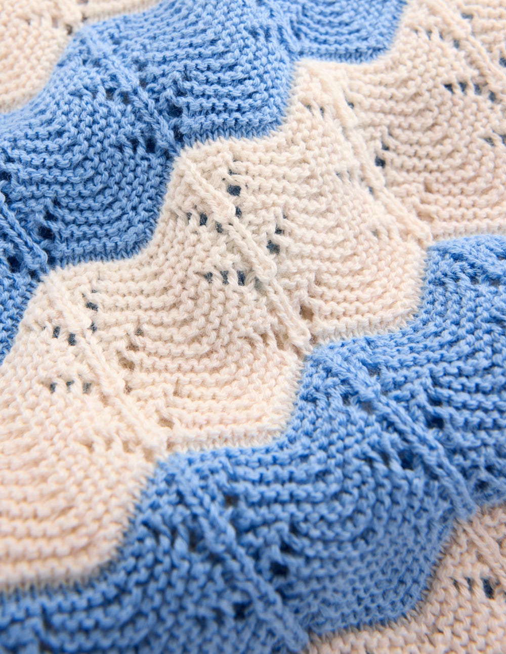 Knitted Pointelle Shorts-Blue, White - Image 7