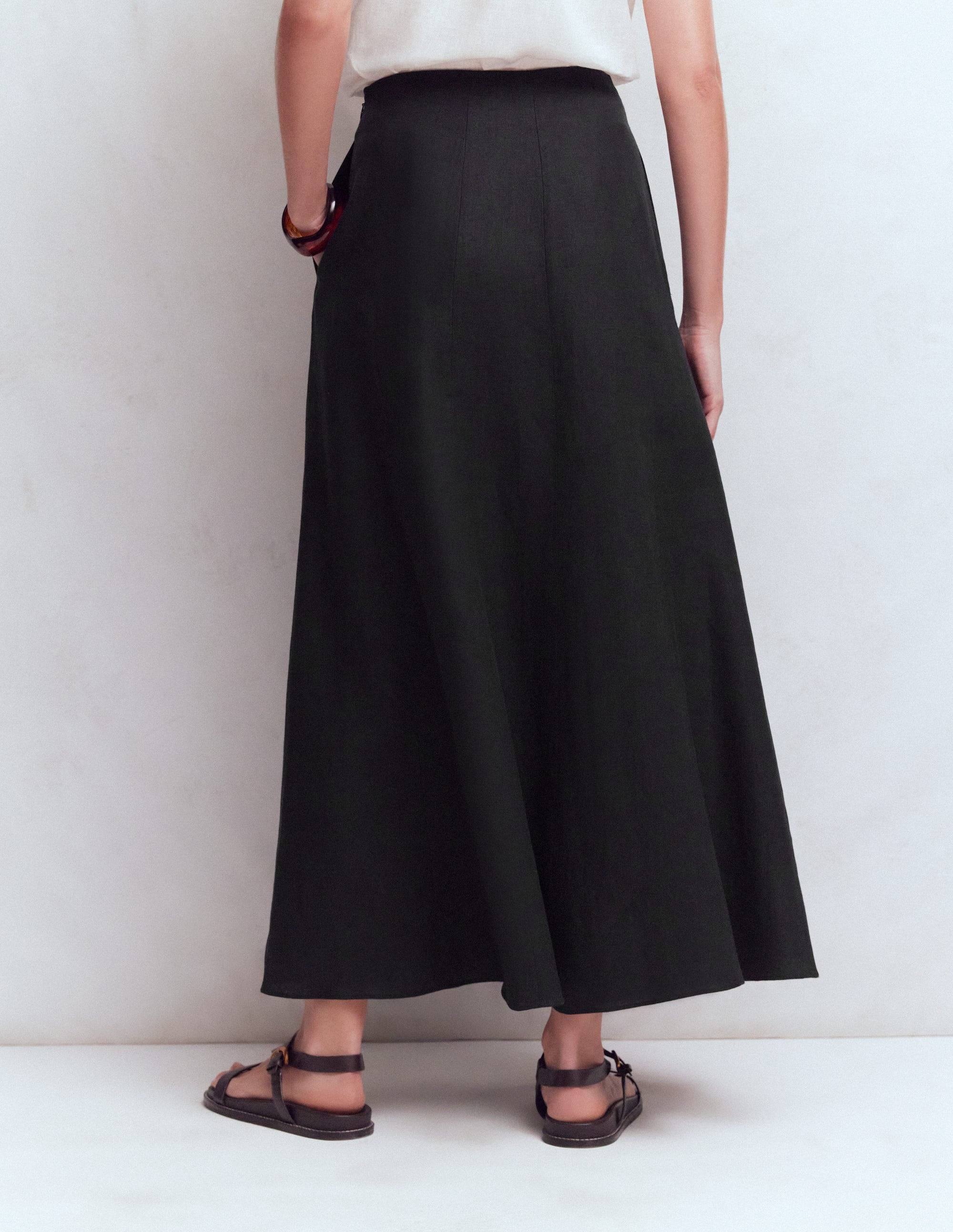 Miriam Linen Maxi Skirt - Black | Boden Global