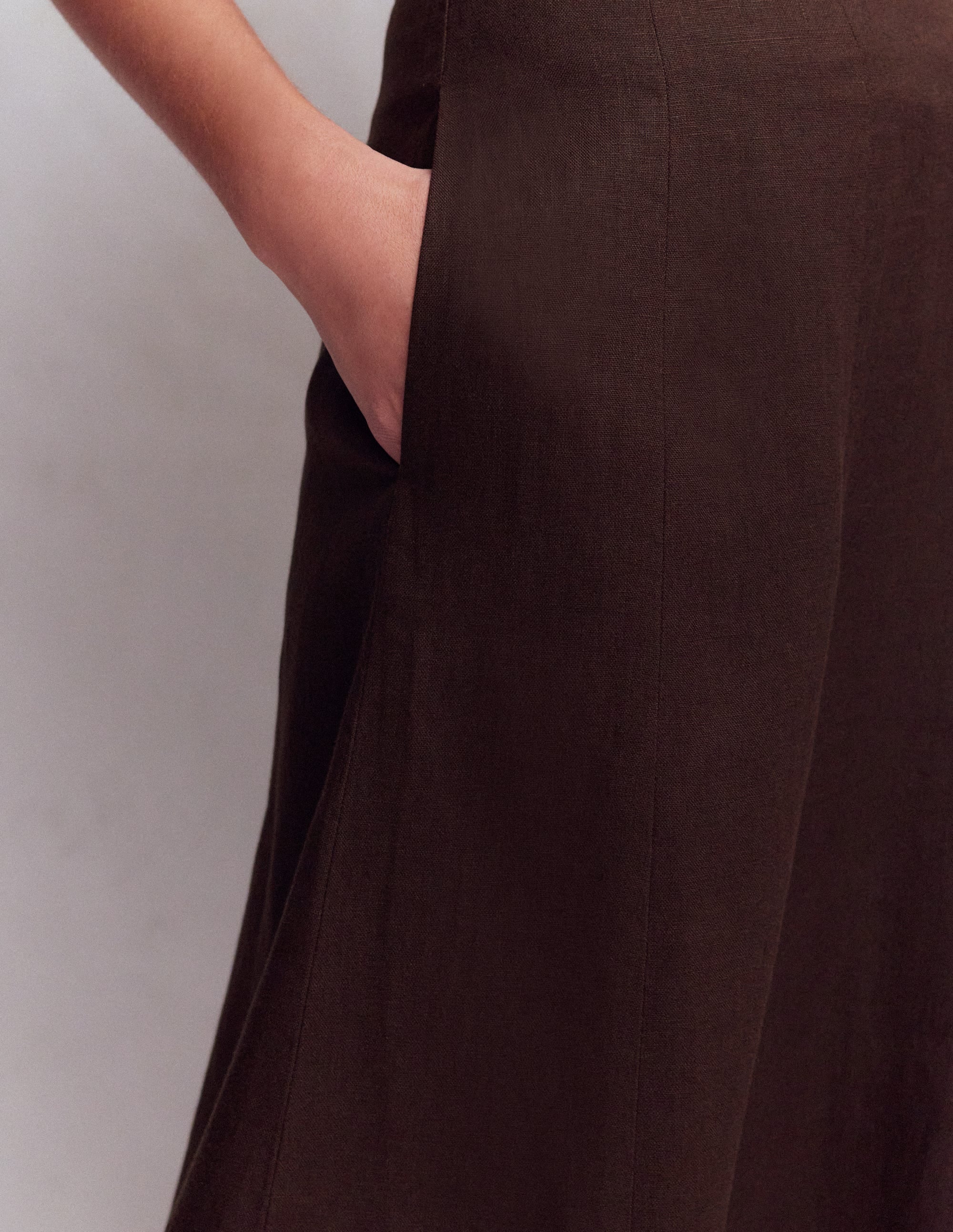 Miriam Linen Maxi Skirt-Bitter Chocolate - Image 2