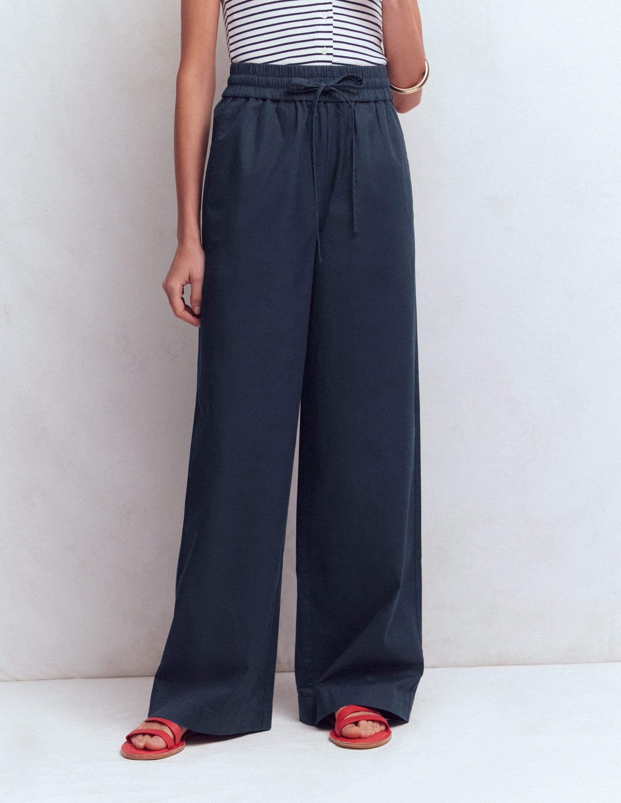 Greenwich Tie Waist Trousers-Navy - Image 4
