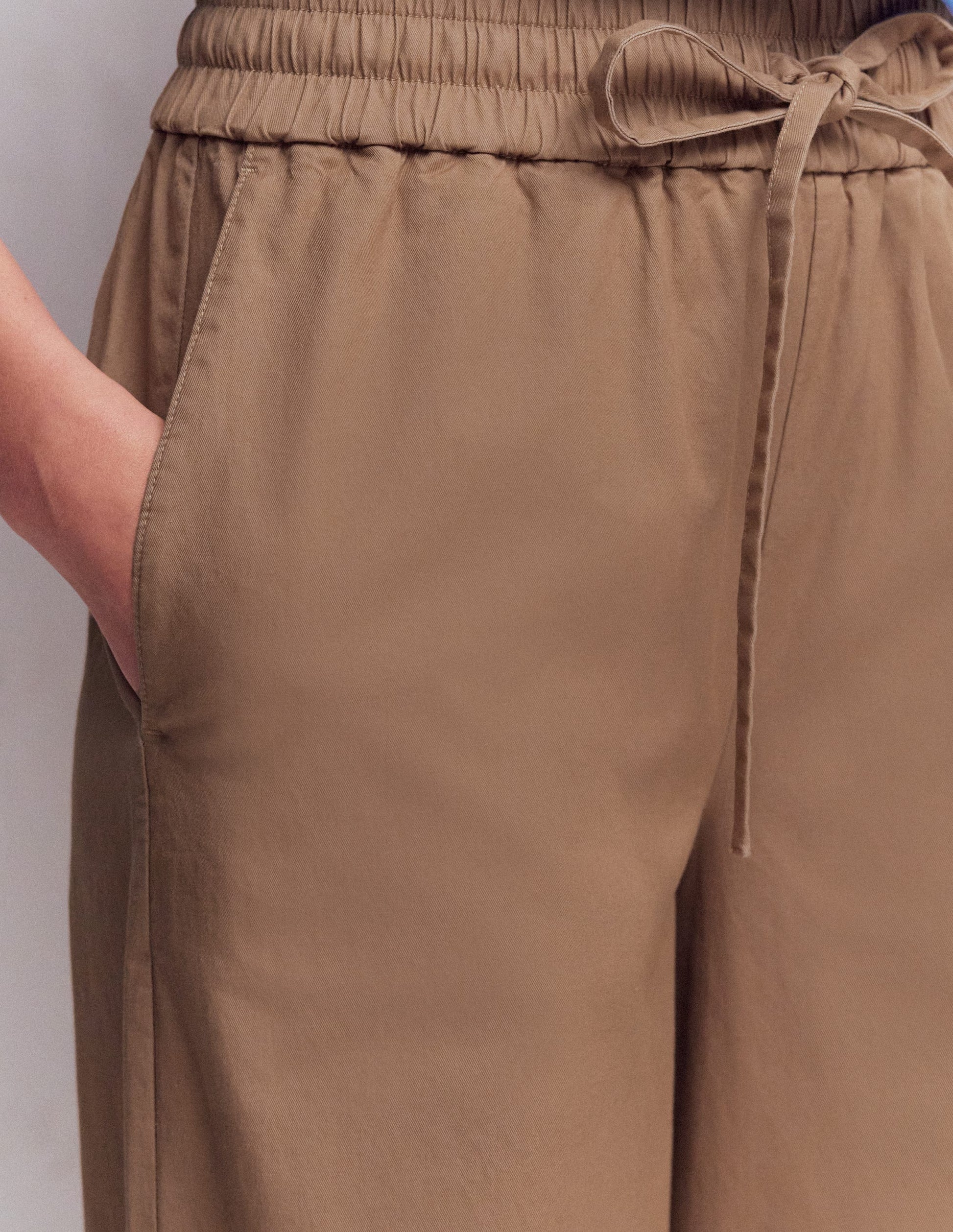 Greenwich Tie Waist Trousers-Cappuccino-2