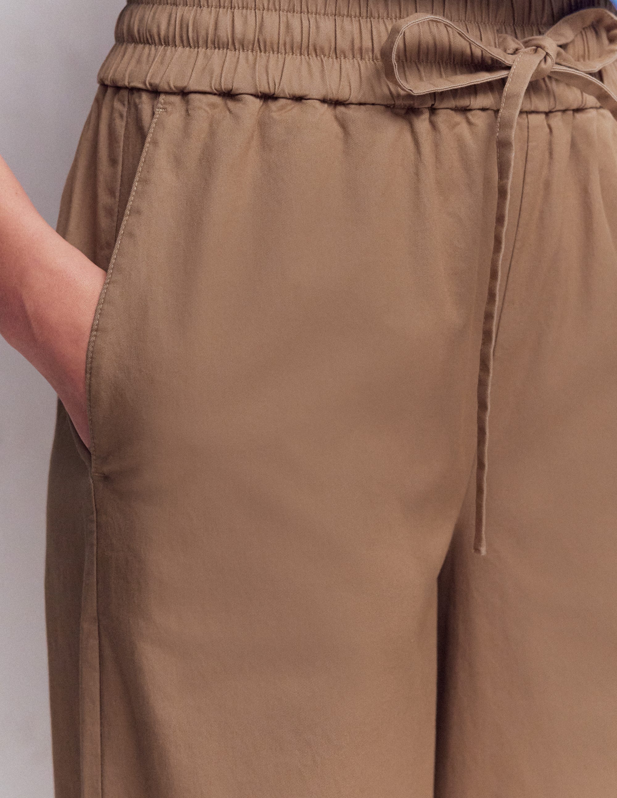 Greenwich Tie Waist Trousers-Cappuccino - Image 2