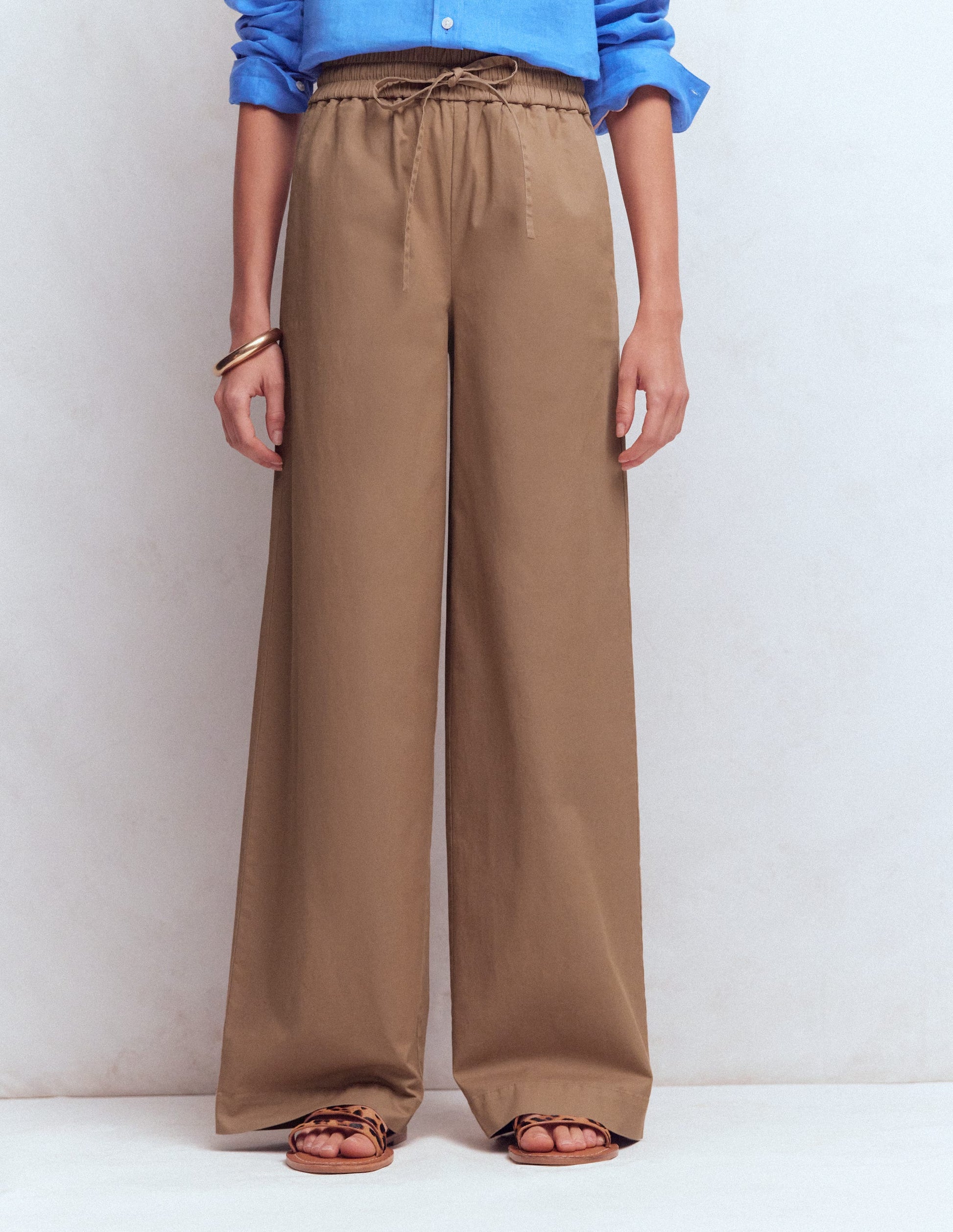 Greenwich Tie Waist Trousers-Cappuccino-4