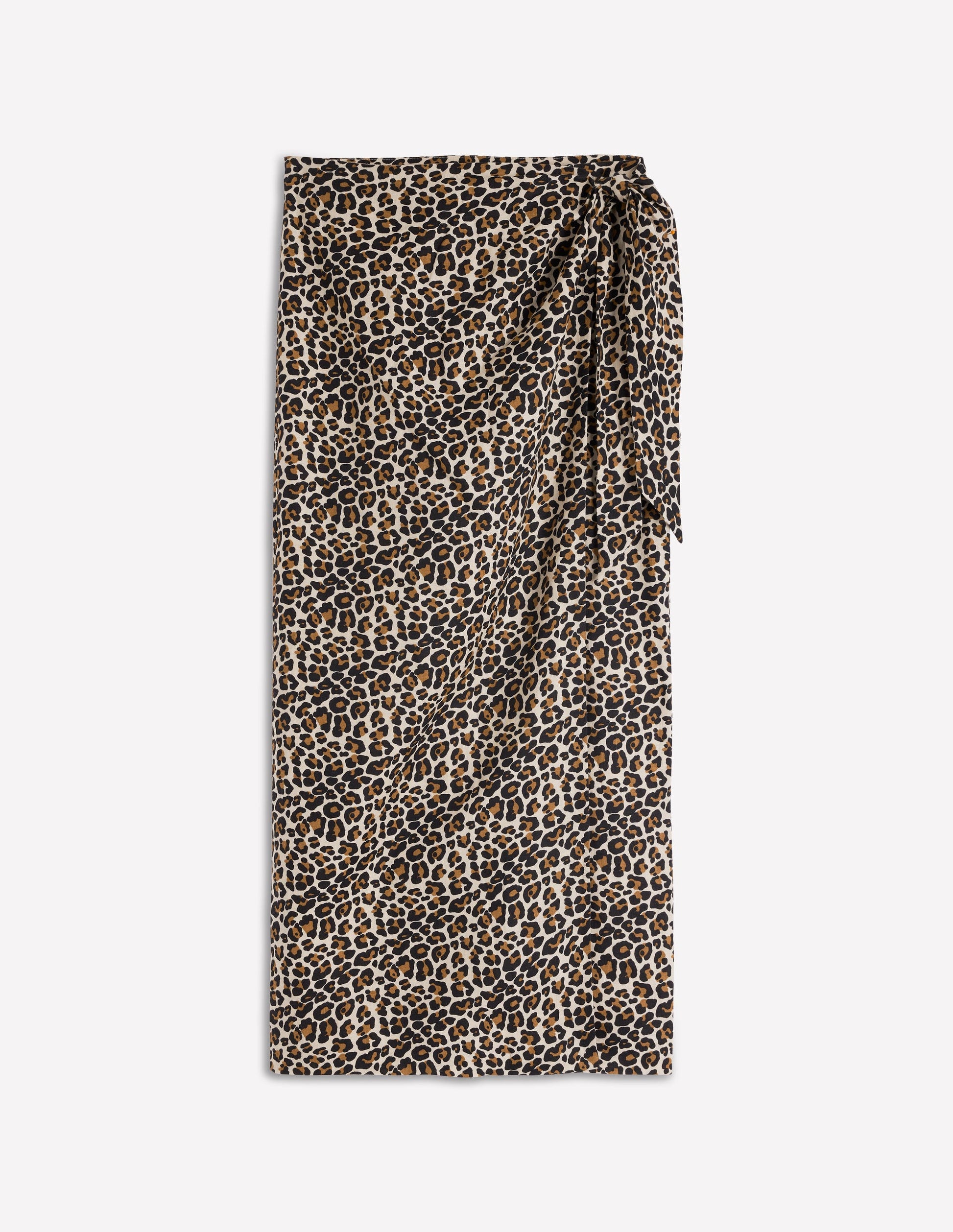 Dimitra Linen Column Skirt-Almond Milk, Cheetah Pop-6