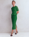 Lace Pencil Skirt-Fresh Green