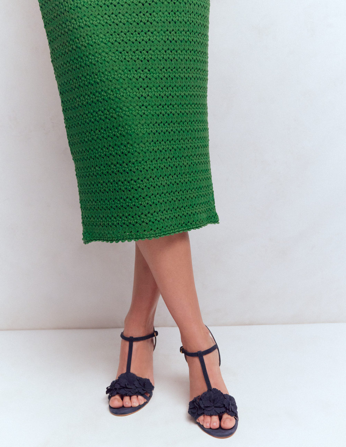 Lace Pencil Skirt-Fresh Green - Image 2