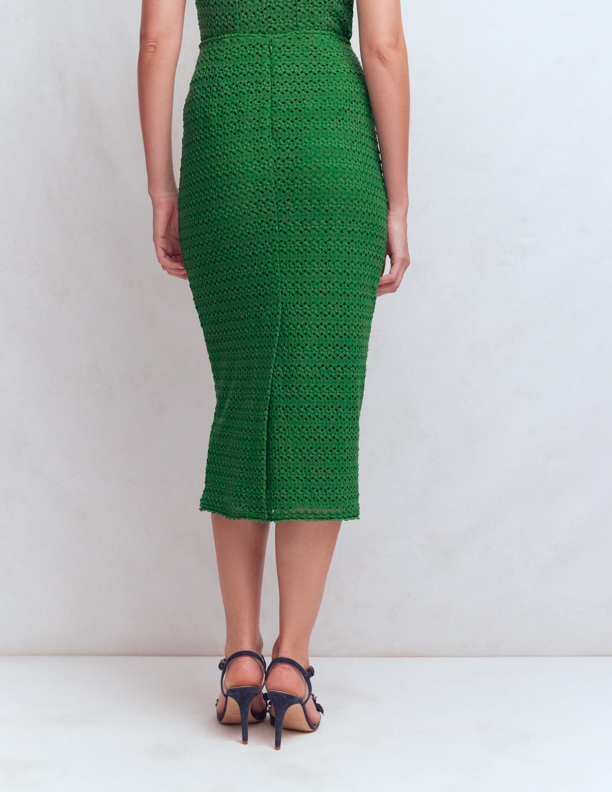 Lace Pencil Skirt-Fresh Green - Image 3