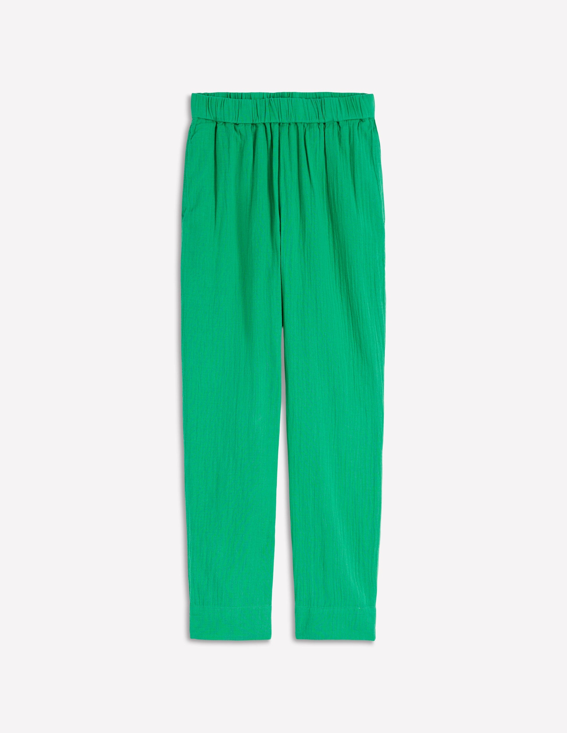 Double Cloth Crop Trousers-Shamrock Green-7