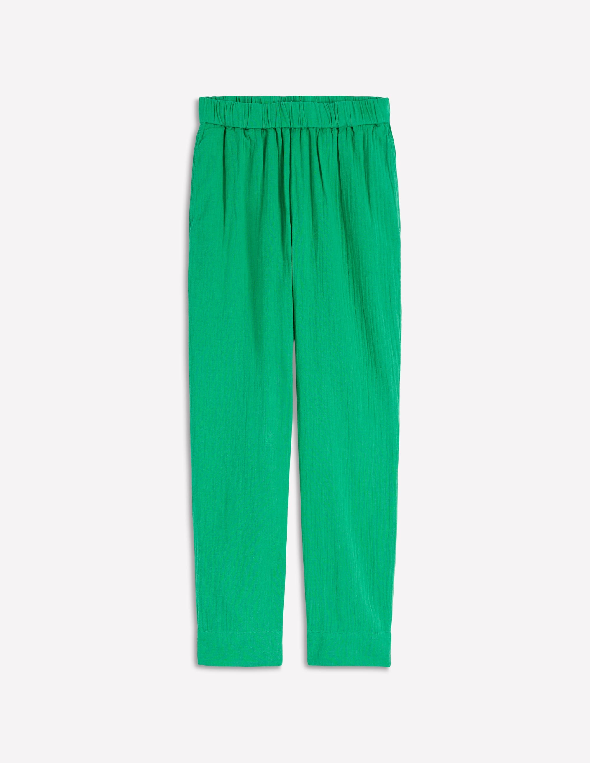 Double Cloth Crop Trousers-Shamrock Green - Image 7