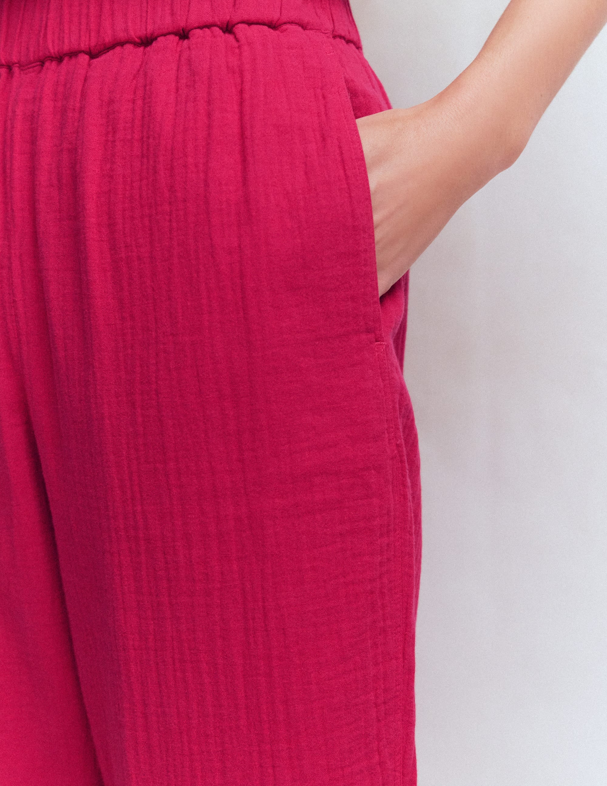 Double Cloth Crop Trousers-Pomegranate - Image 2