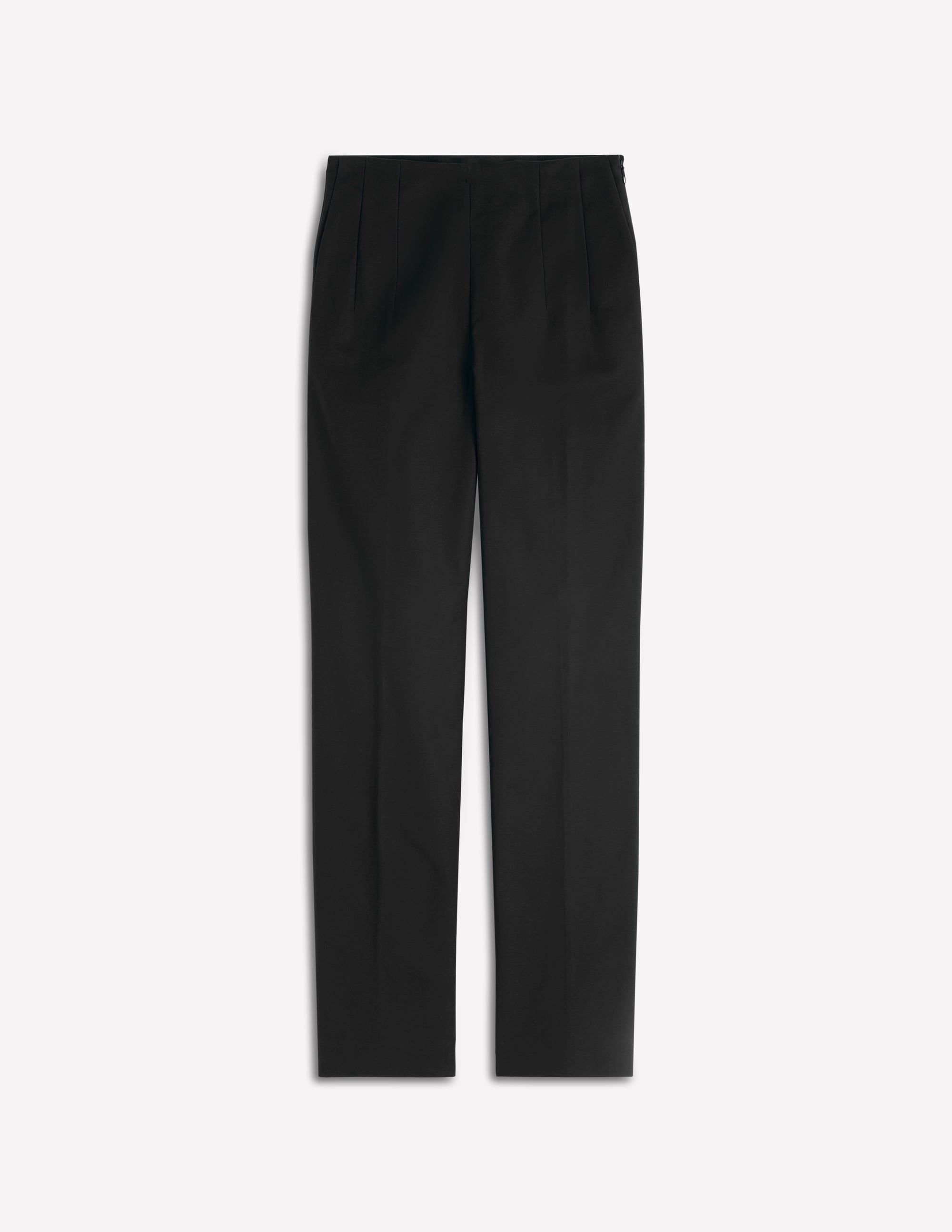 Slim Leg Cotton Trousers-Black - Image 6