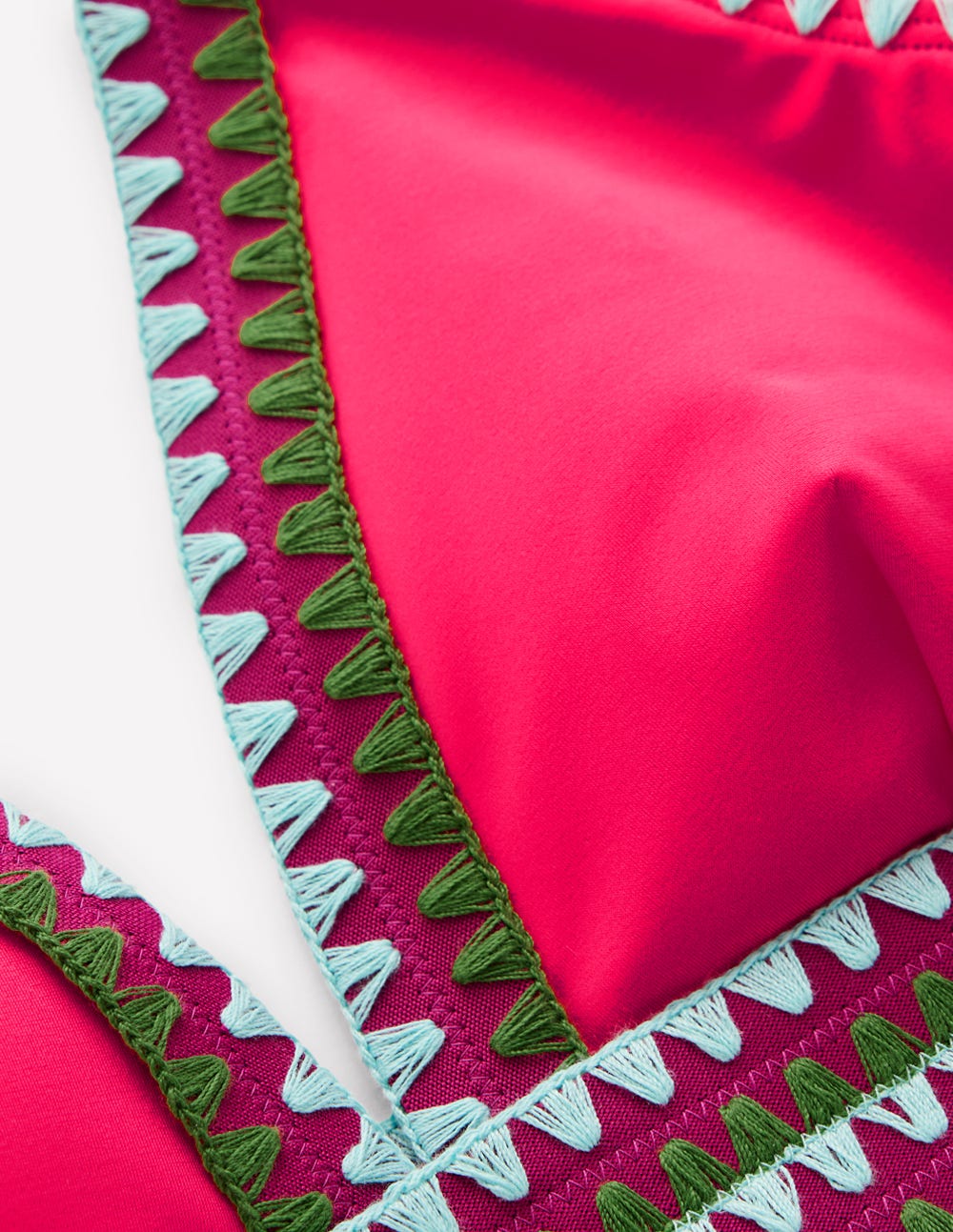 Porto Bikini Top-Rosy, Embroidery-9