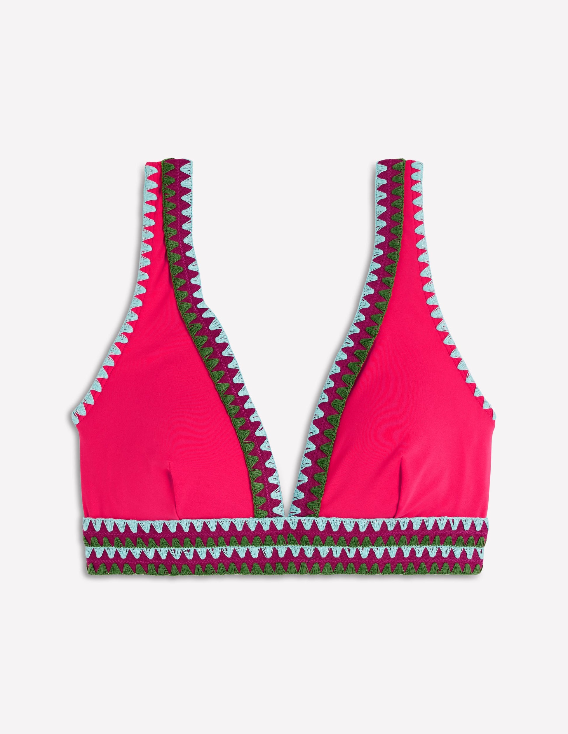 Porto Bikini Top-Rosy, Embroidery-8