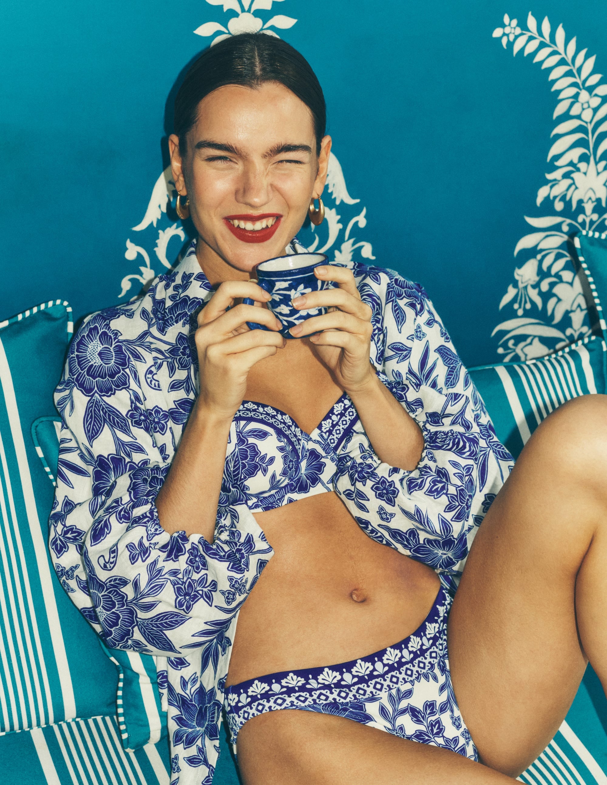 Classic Bikini Bottoms-Mazarine Blue, Tigers Paradise - Image 5