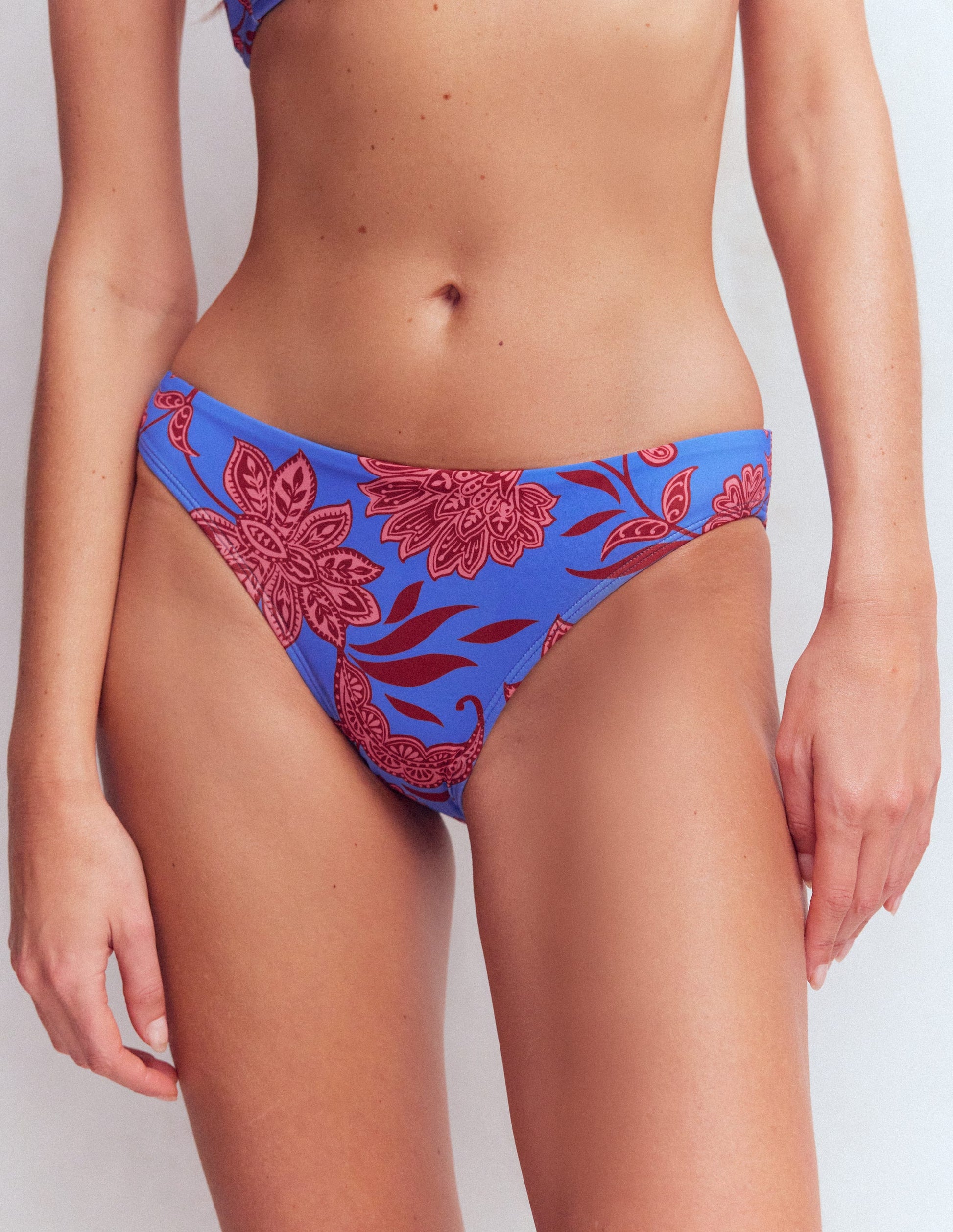 Classic Bikini Bottoms-Blue, Elegant Blossom-4
