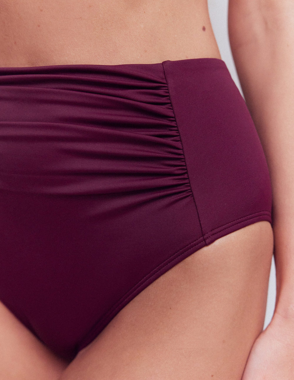 Kythira Ruched Bikini Bottoms-Chocberry - Image 2