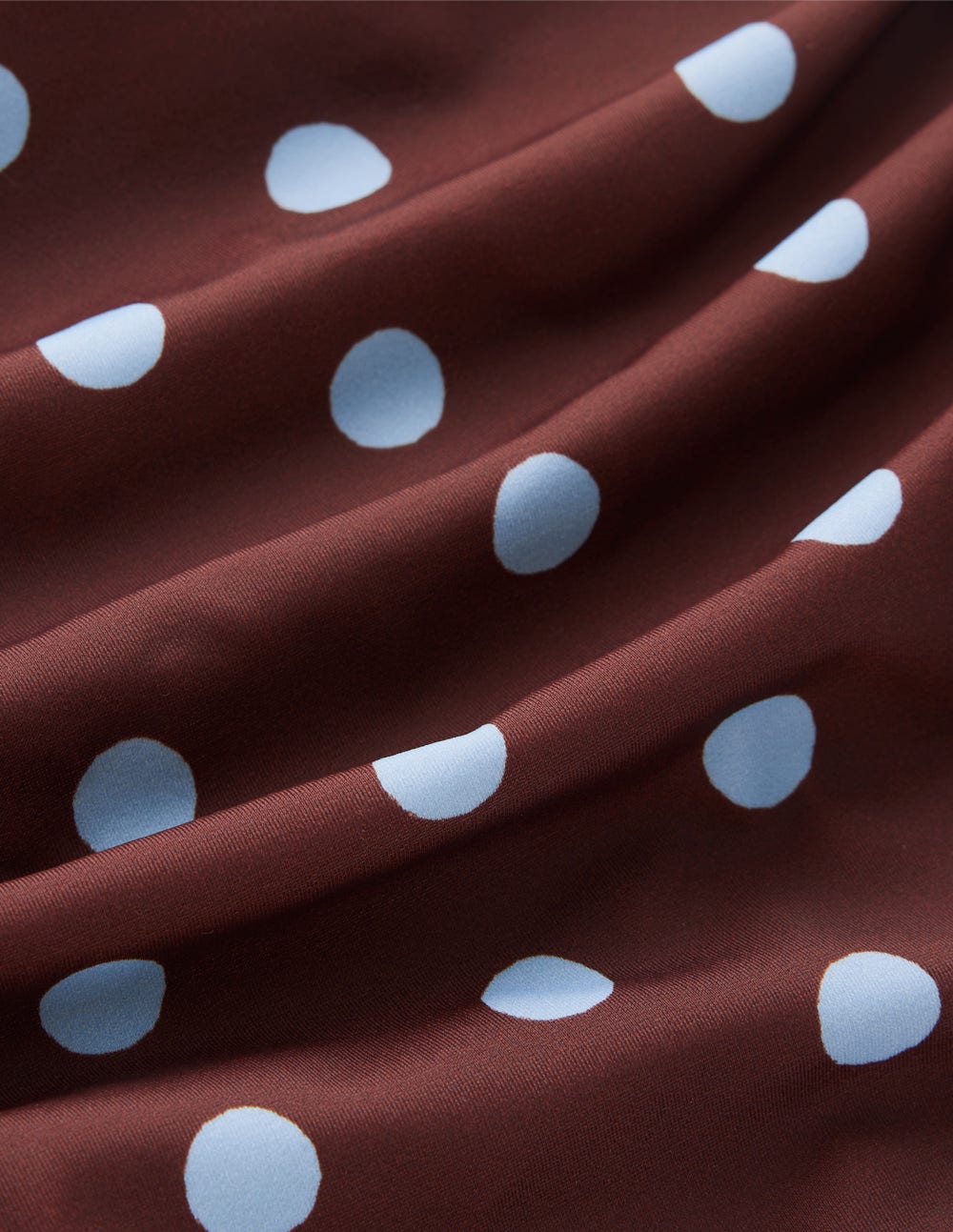 Kythira Ruched Bikini Bottoms-Chocolate And Blue Painted Dot - Image 8