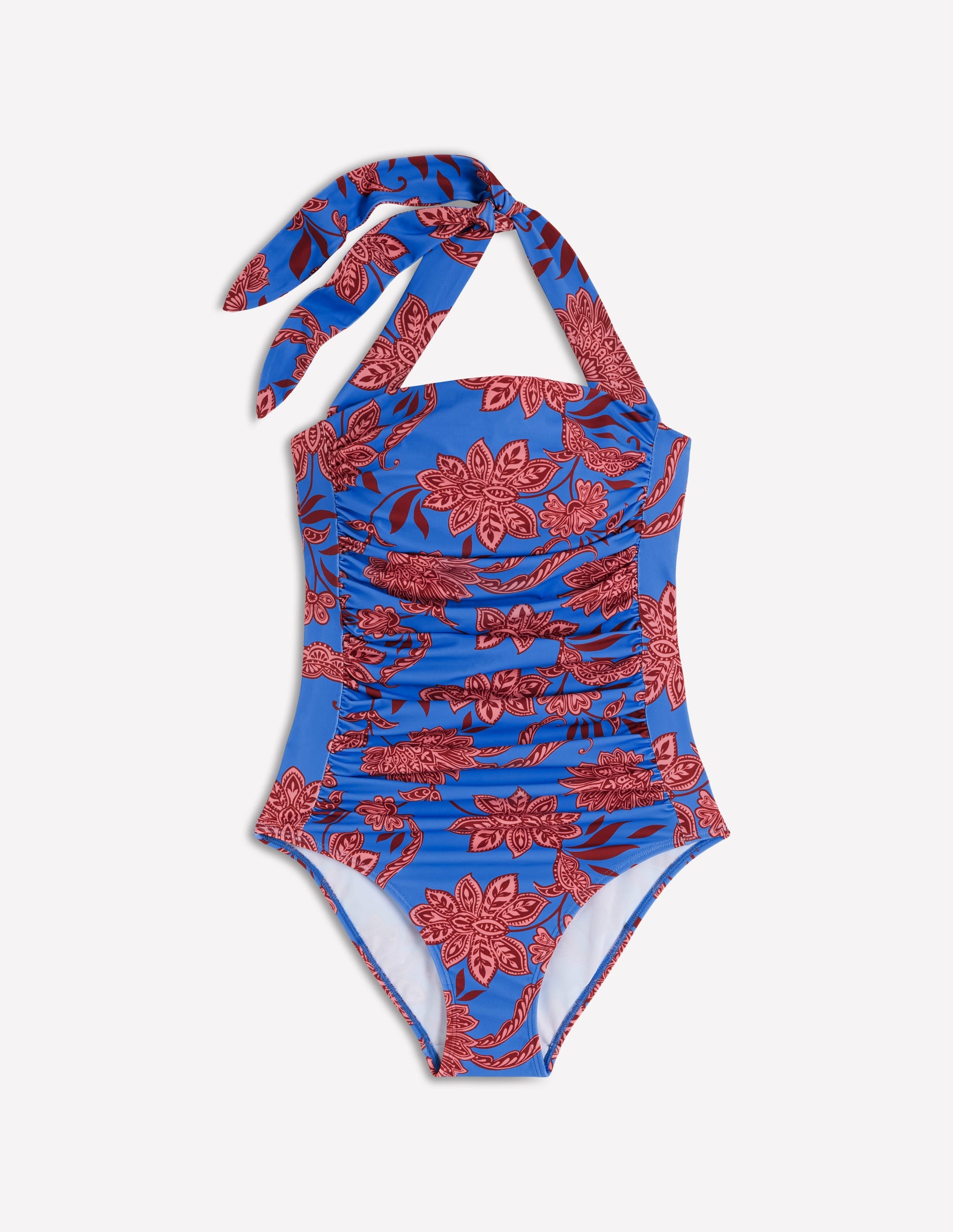 Kythira Ruched Swimsuit-Blue, Elegant Blossom - Image 5