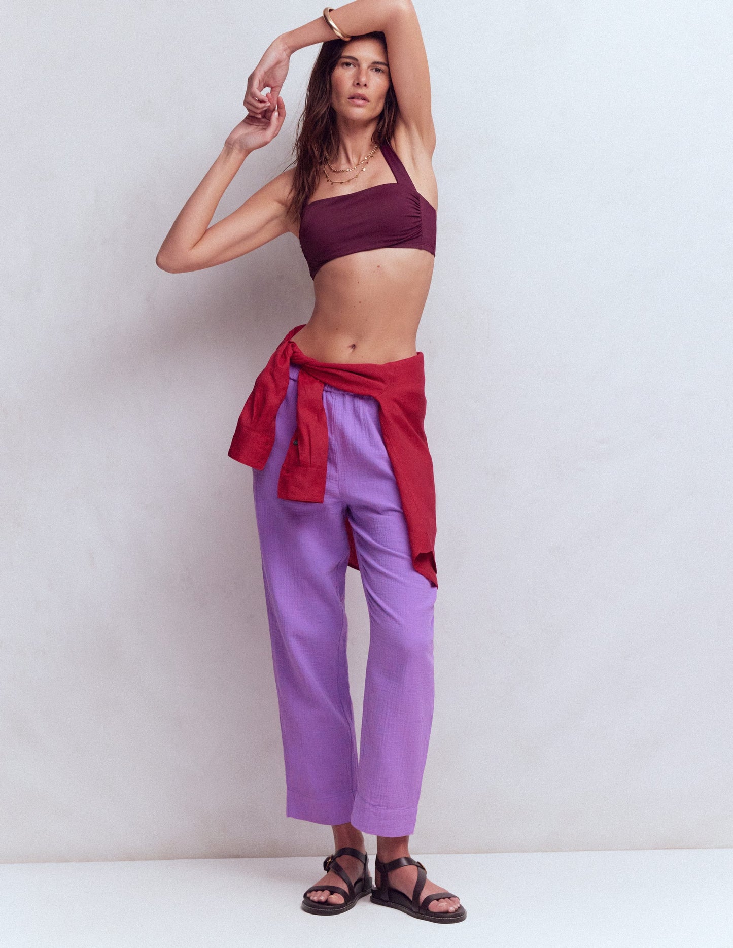 Kythira Ruched Bikini Top-Chocberry