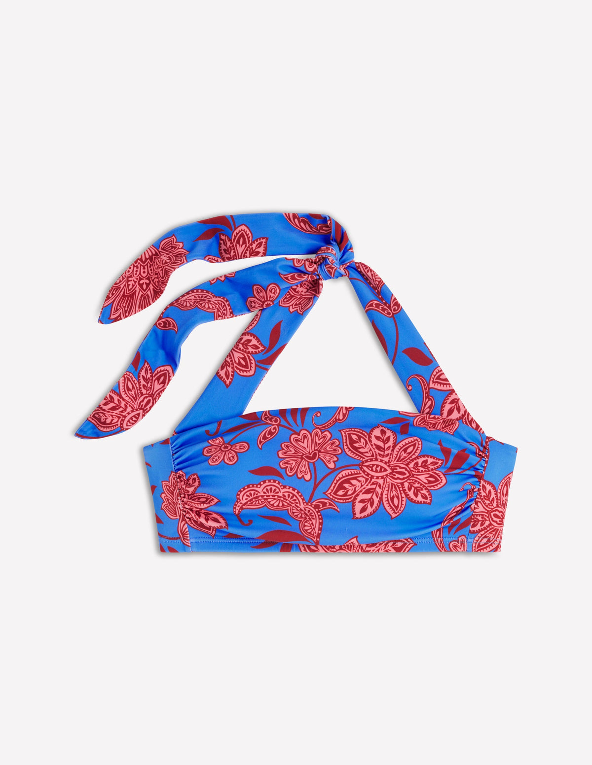 Kythira Ruched Bikini Top-Blue, Elegant Blossom - Image 7
