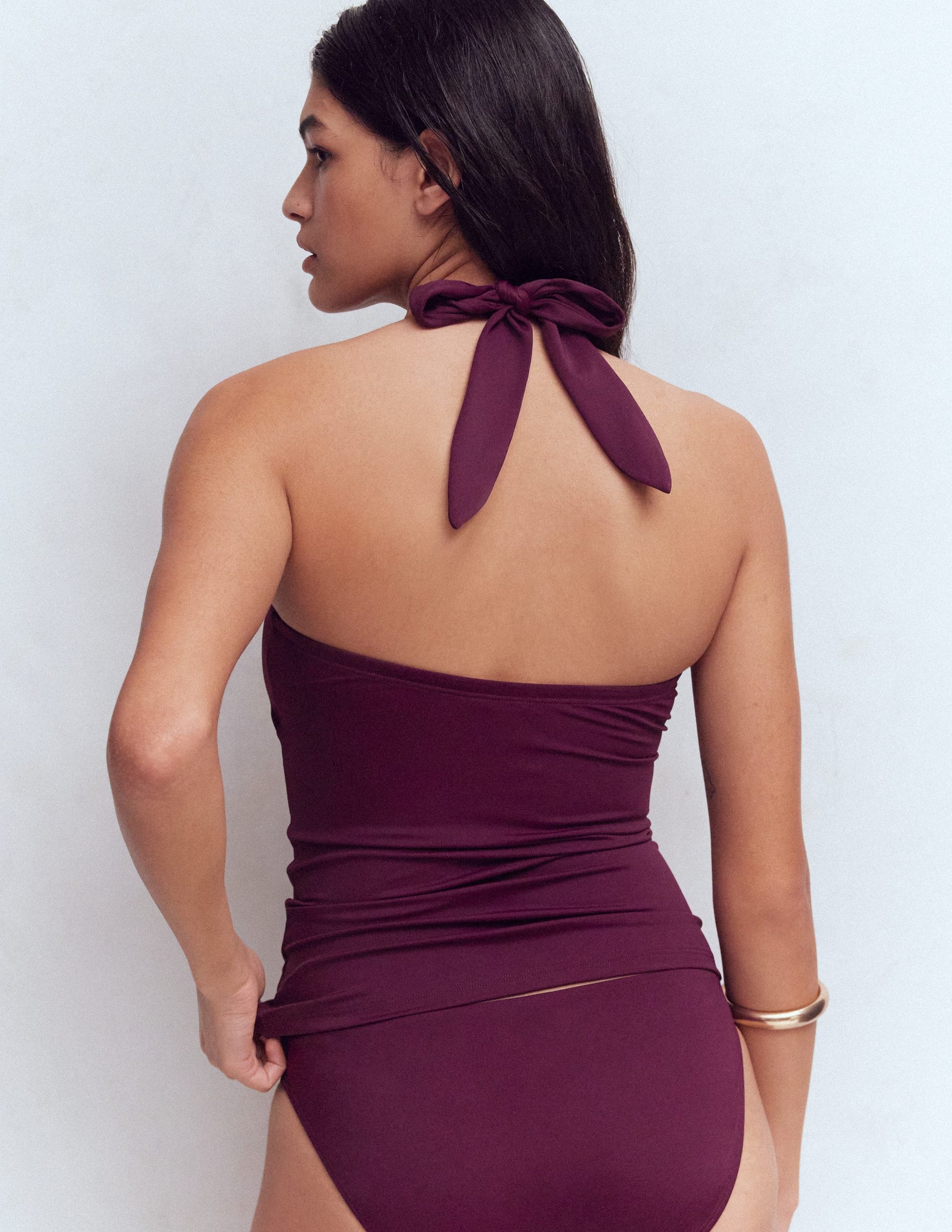 Kythira Ruched Tankini-Chocberry-7