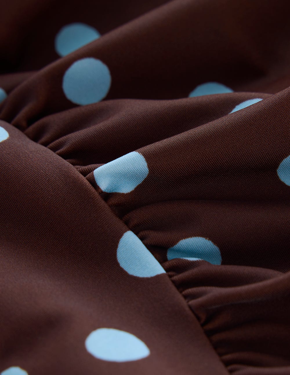 Kythira Ruched Tankini Top-Chocolate and Blue, Dot - Image 7