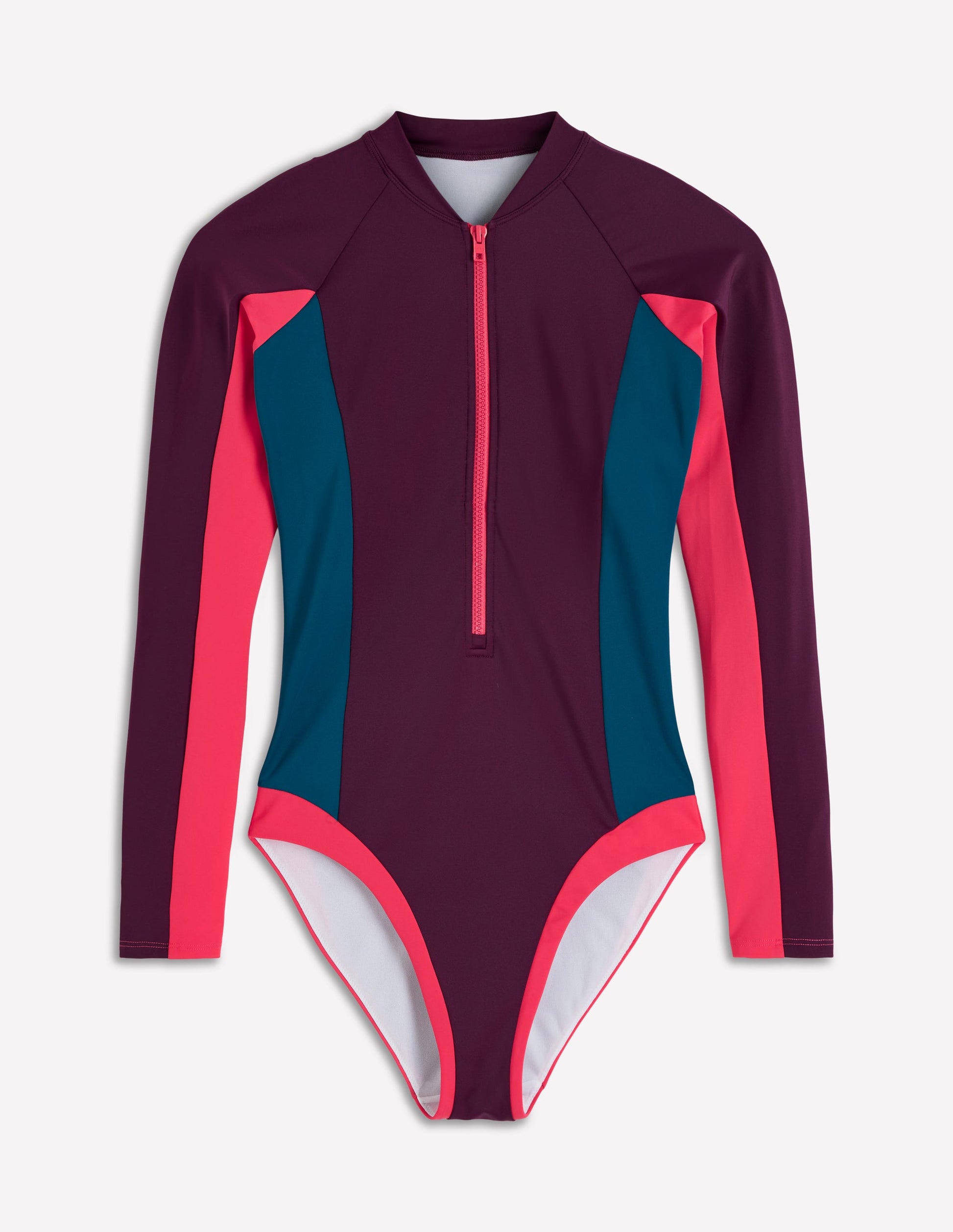 Rash Guard Swimsuit-Purple. Colourblock-6