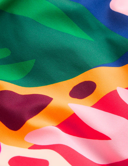 Piped Sporty Swimsuit-Multi, Leafy Cascade-6