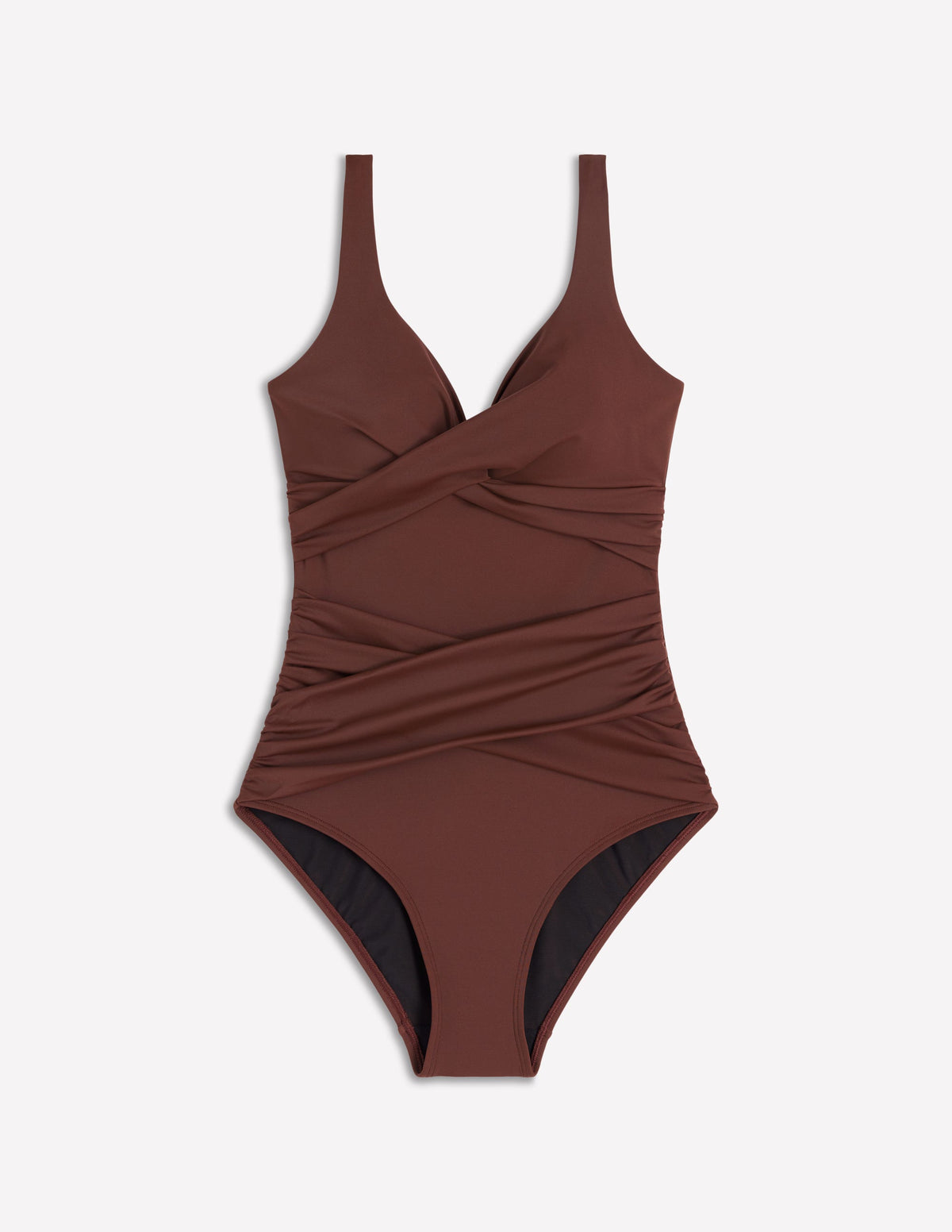 Cannes Cross Wrap Swimsuit-Bitter Chocolate - Image 7