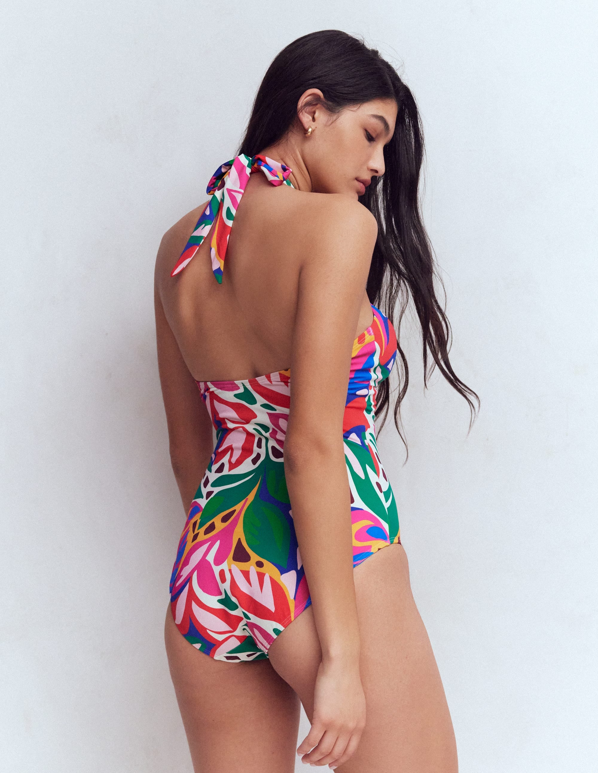 Minori Halter Tie Swimsuit-Multi, Leafy Cascade - Image 6