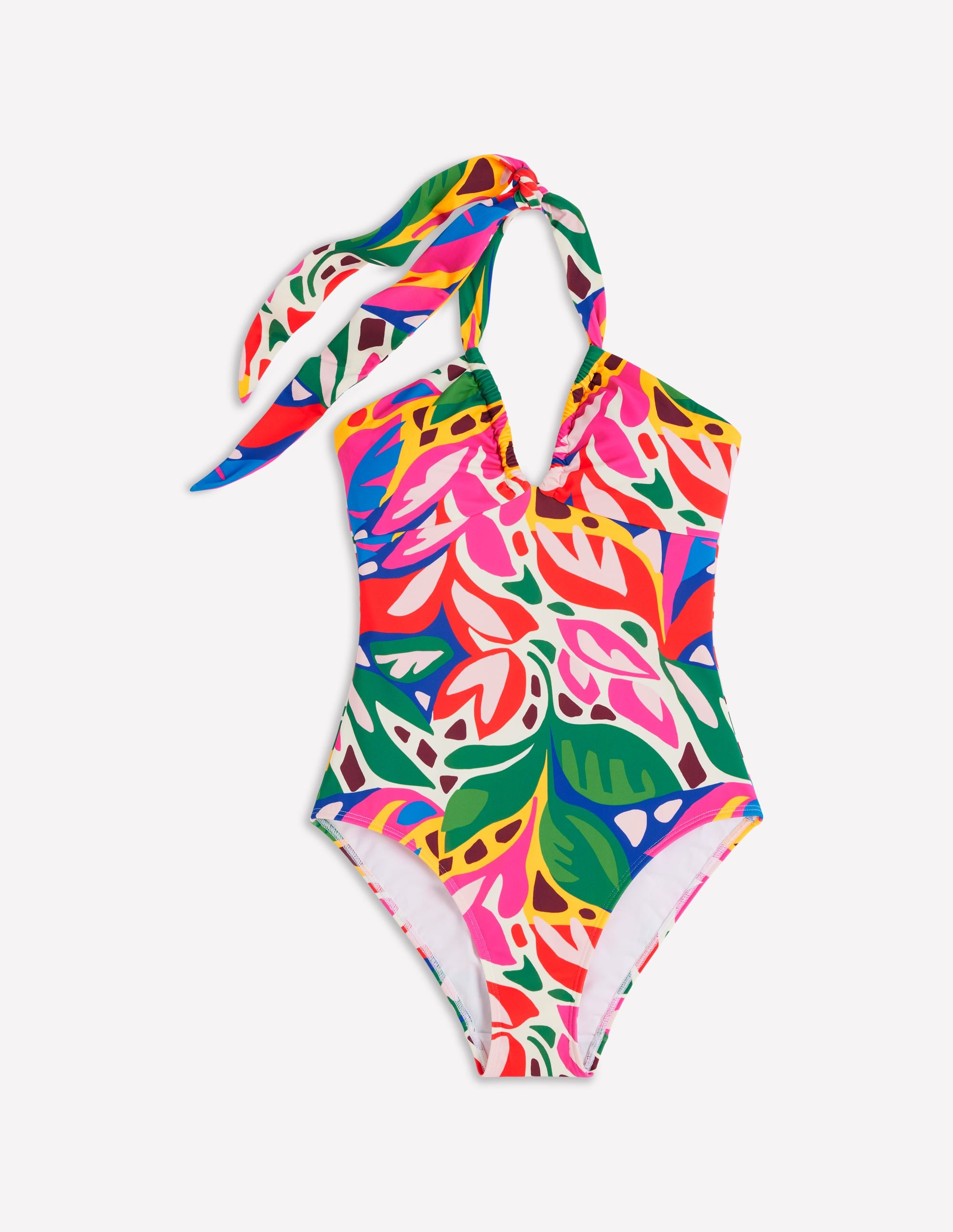 Minori Halter Tie Swimsuit-Multi, Leafy Cascade - Image 7