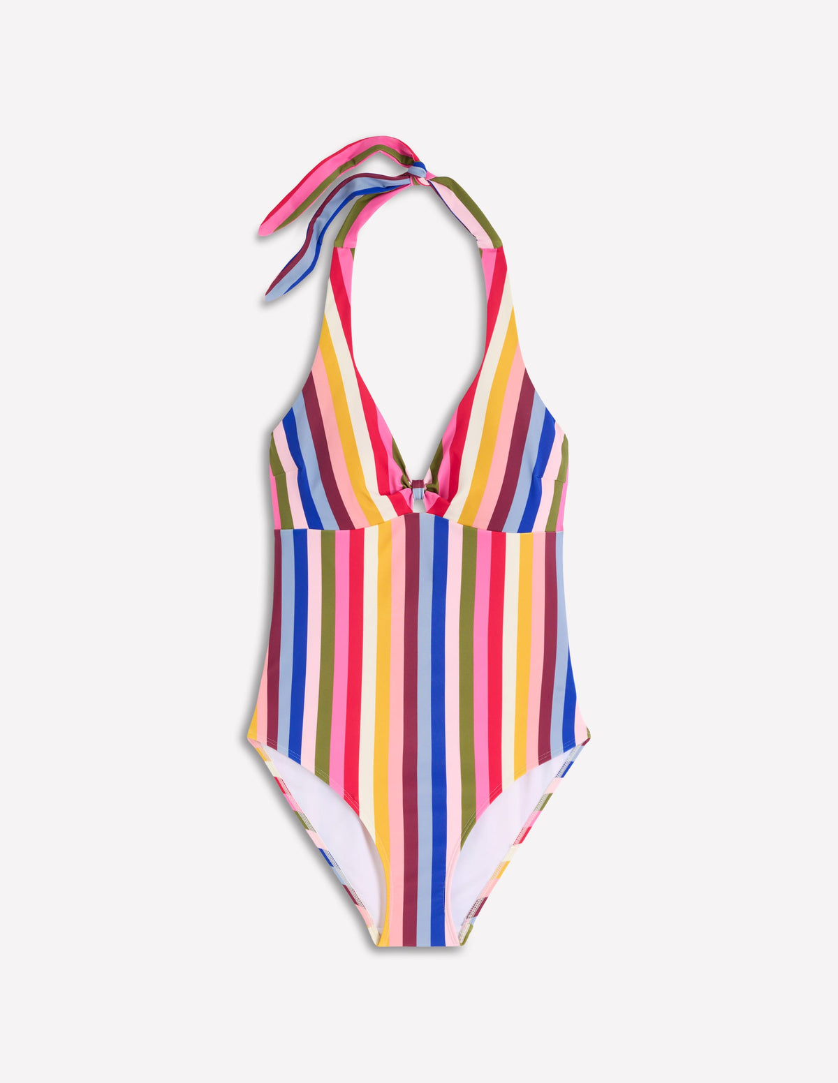 Bow Halter Swimsuit-Multi Stripe - Image 9
