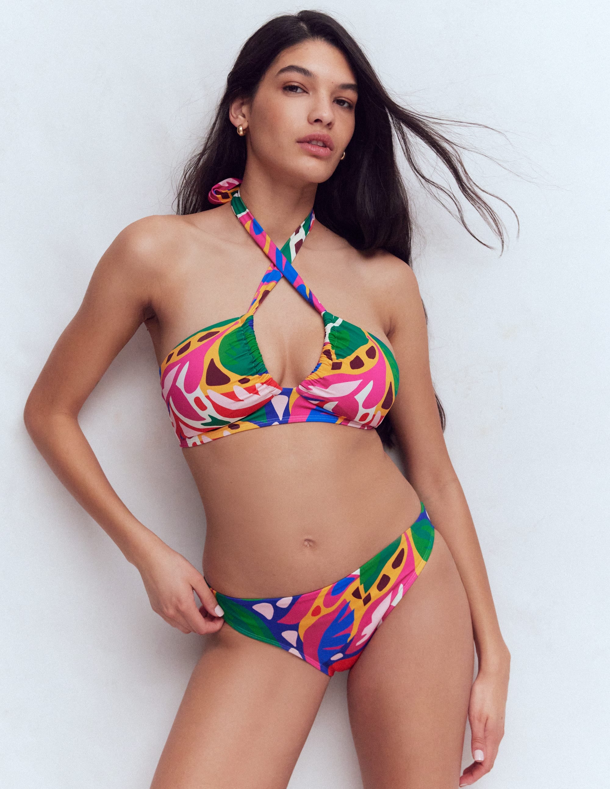 Minori Halter Tie Bikini Top-Multi, Leafy Cascade - Image 6