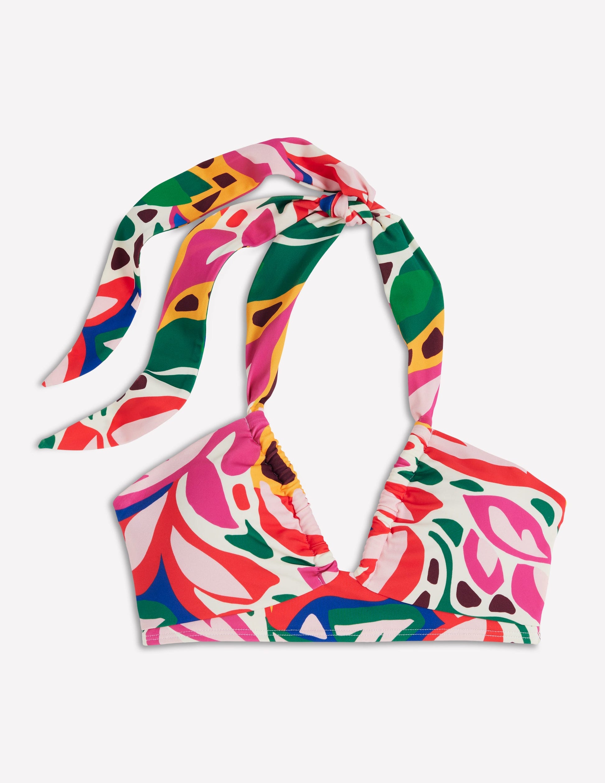 Minori Halter Tie Bikini Top-Multi, Leafy Cascade-9