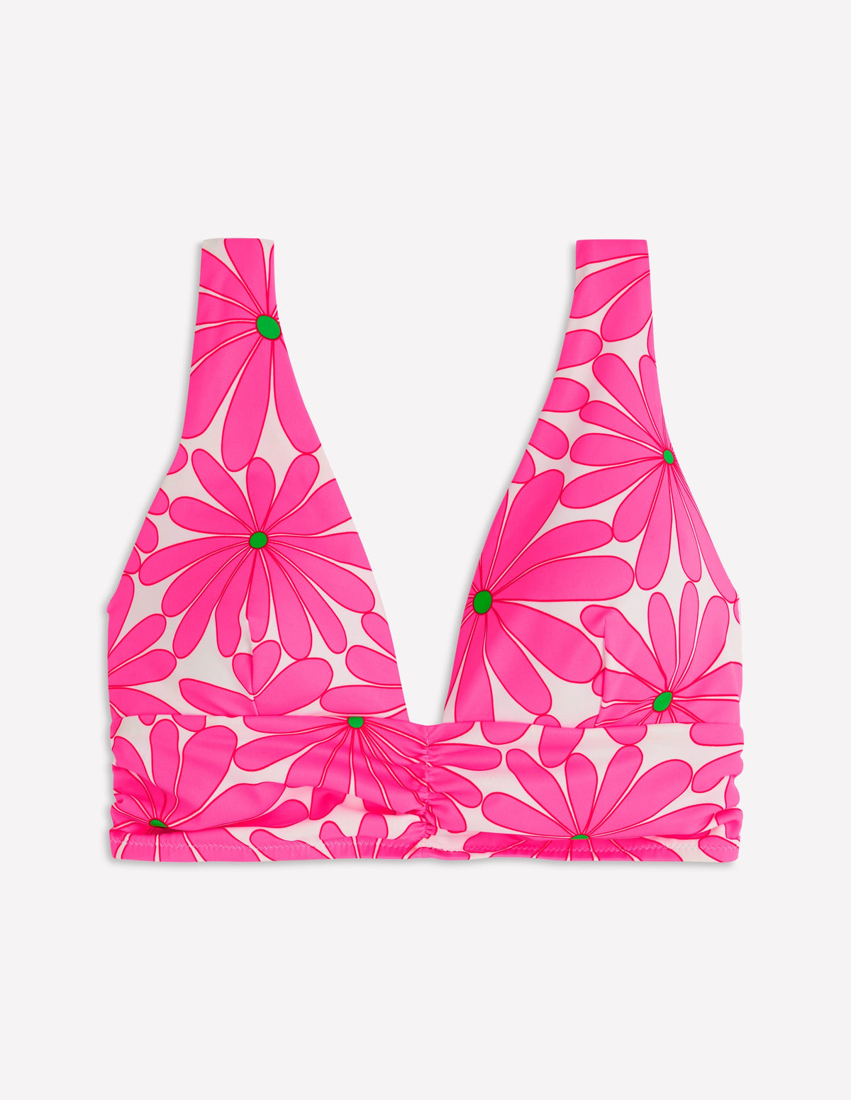 Mykonos Deep V Bikini Top-Sangria Sunset, Daisy Blossom - Image 6