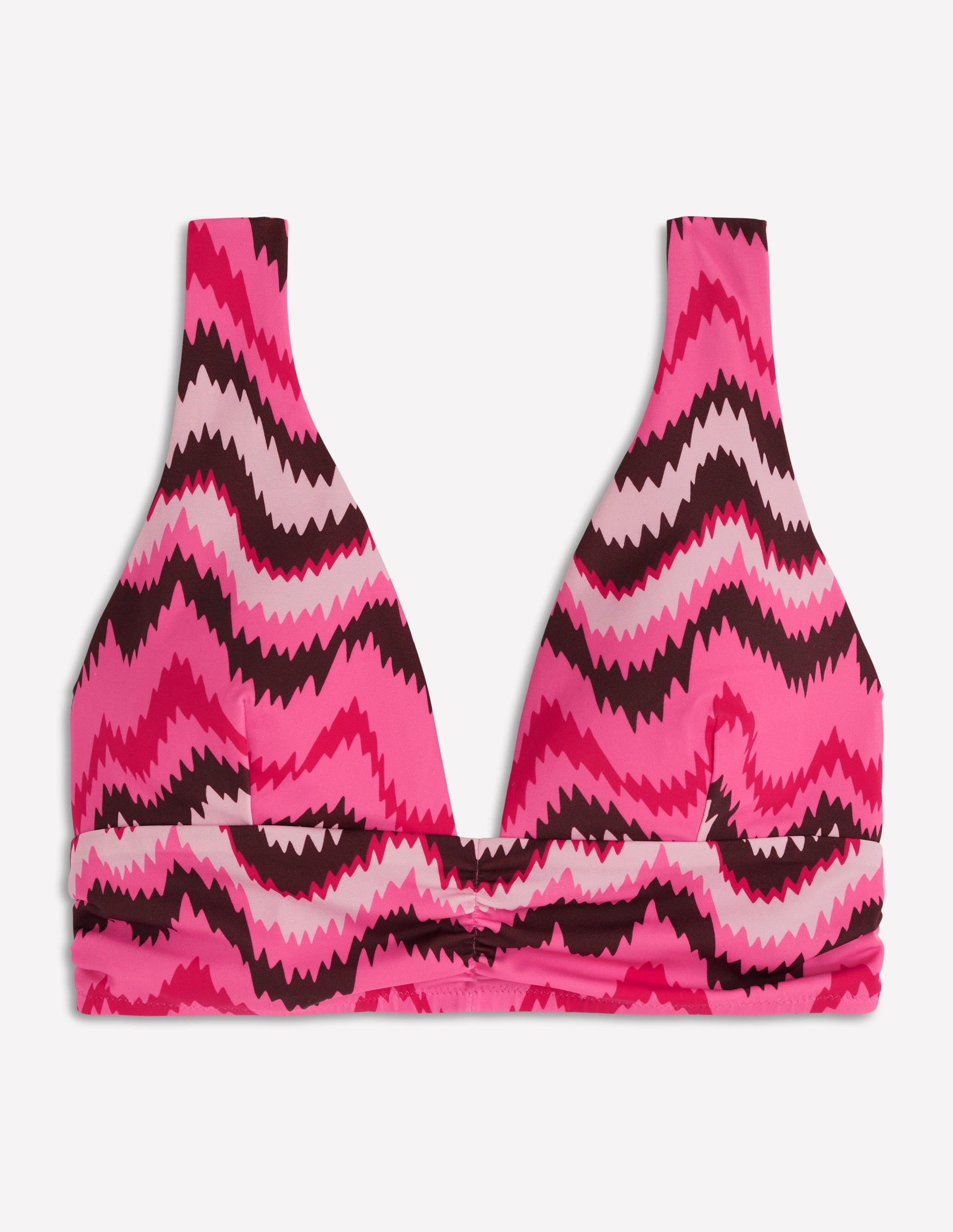 Mykonos Deep V Bikini Top-Pink, Zig zag wave - Image 7