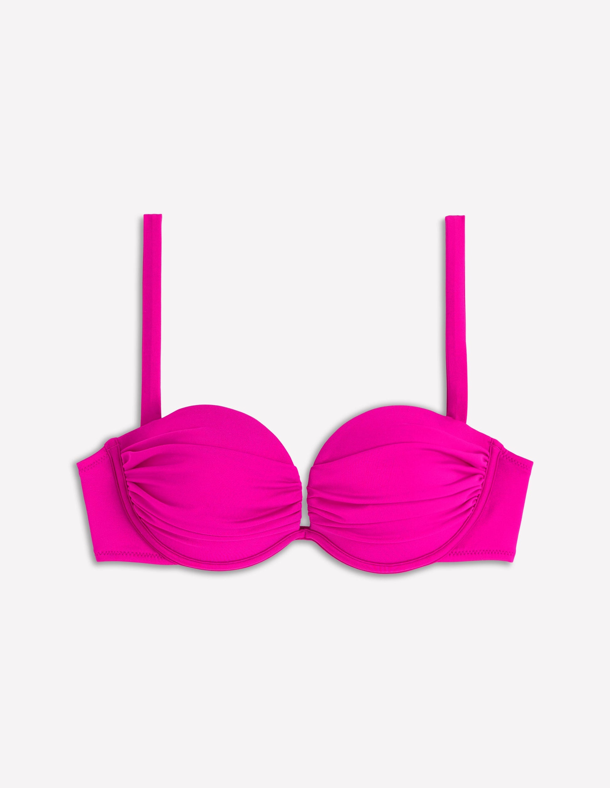 Pleated Cup Bikini Top-Bright Fuchsia-6