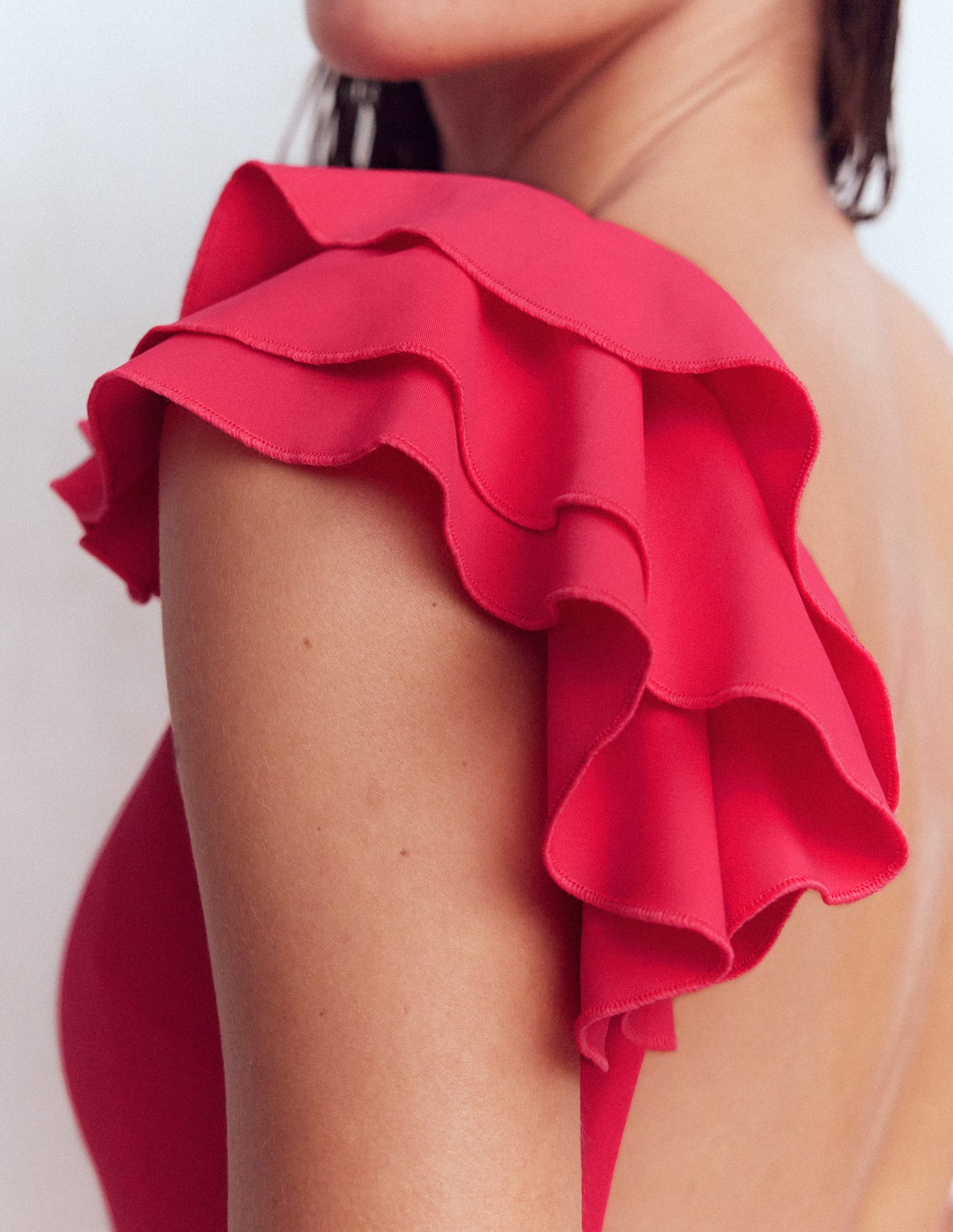 Mega Ruffle Swimsuit-Rosy-3