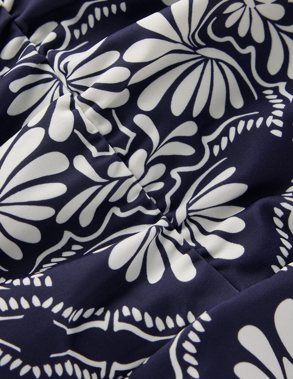 Gather String Swimsuit-French Navy, Botanical Charm-7