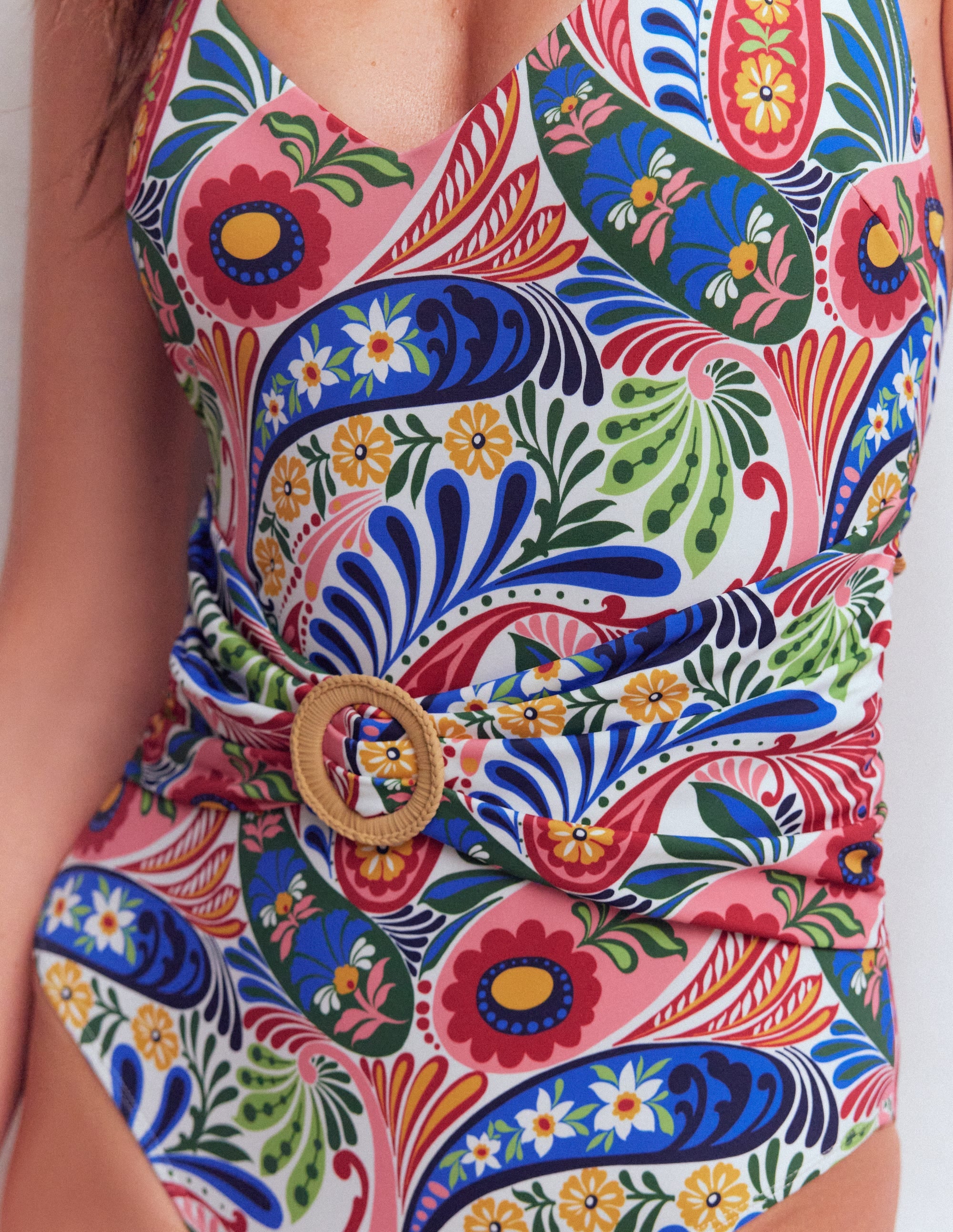 Sorrento Hoop Sash Swimsuit-Multi, Enchanted Paisley - Image 2