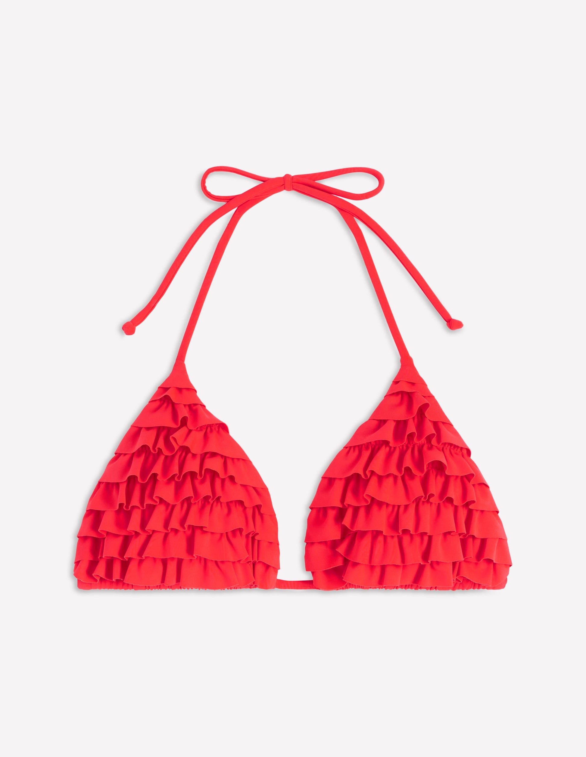 Ruffle Bikini Top-Fiery Coral-6