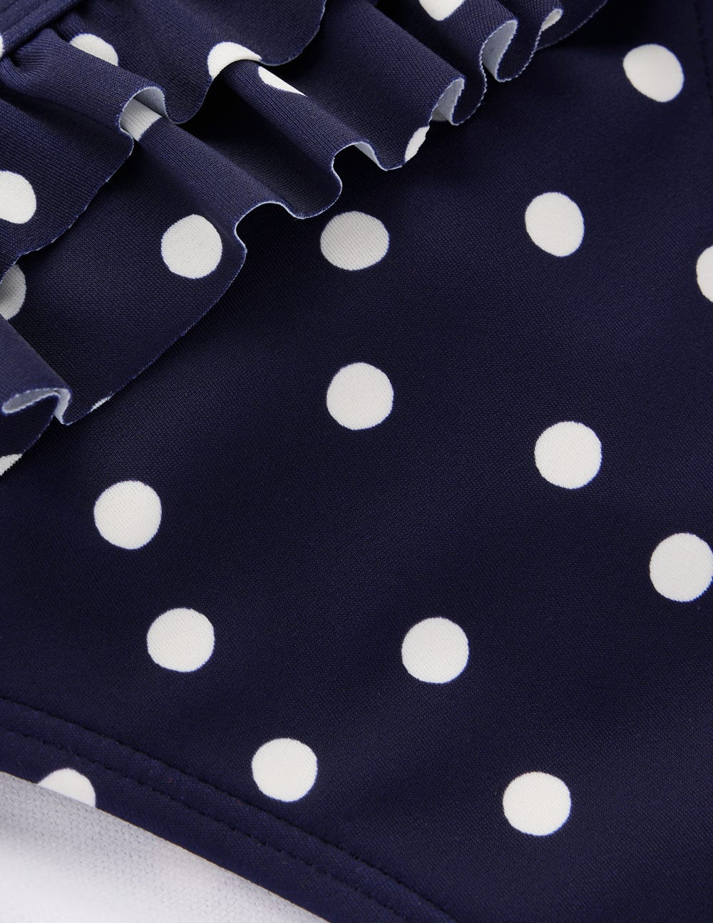 Ruffle Bikini Bottoms-French Navy, Painted Dot-7
