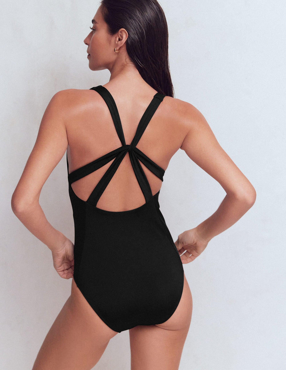 Strap Detail Swimsuit-Black - Image 3