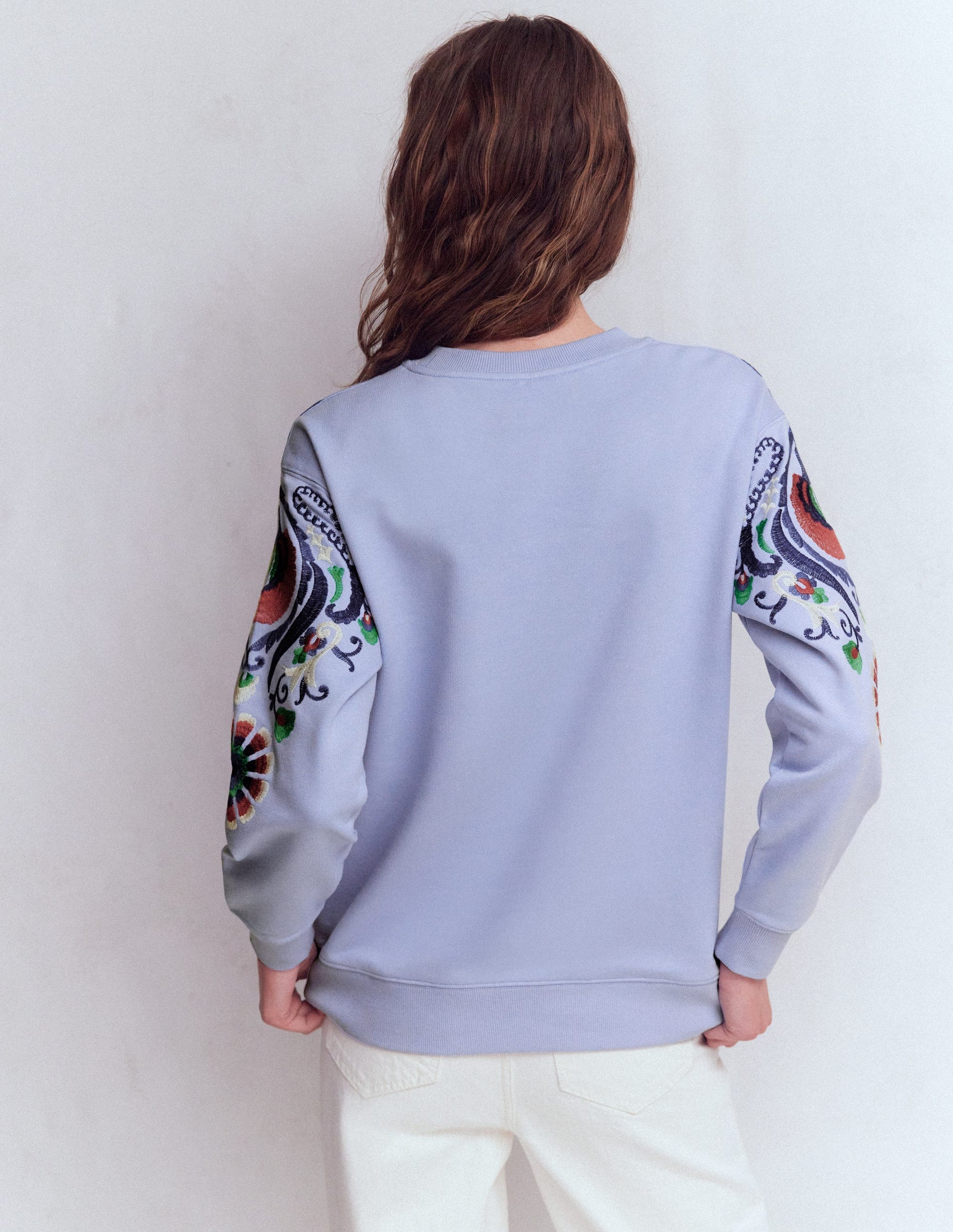 Emi Embroidered Sweatshirt-Light Blue Embroidery-3