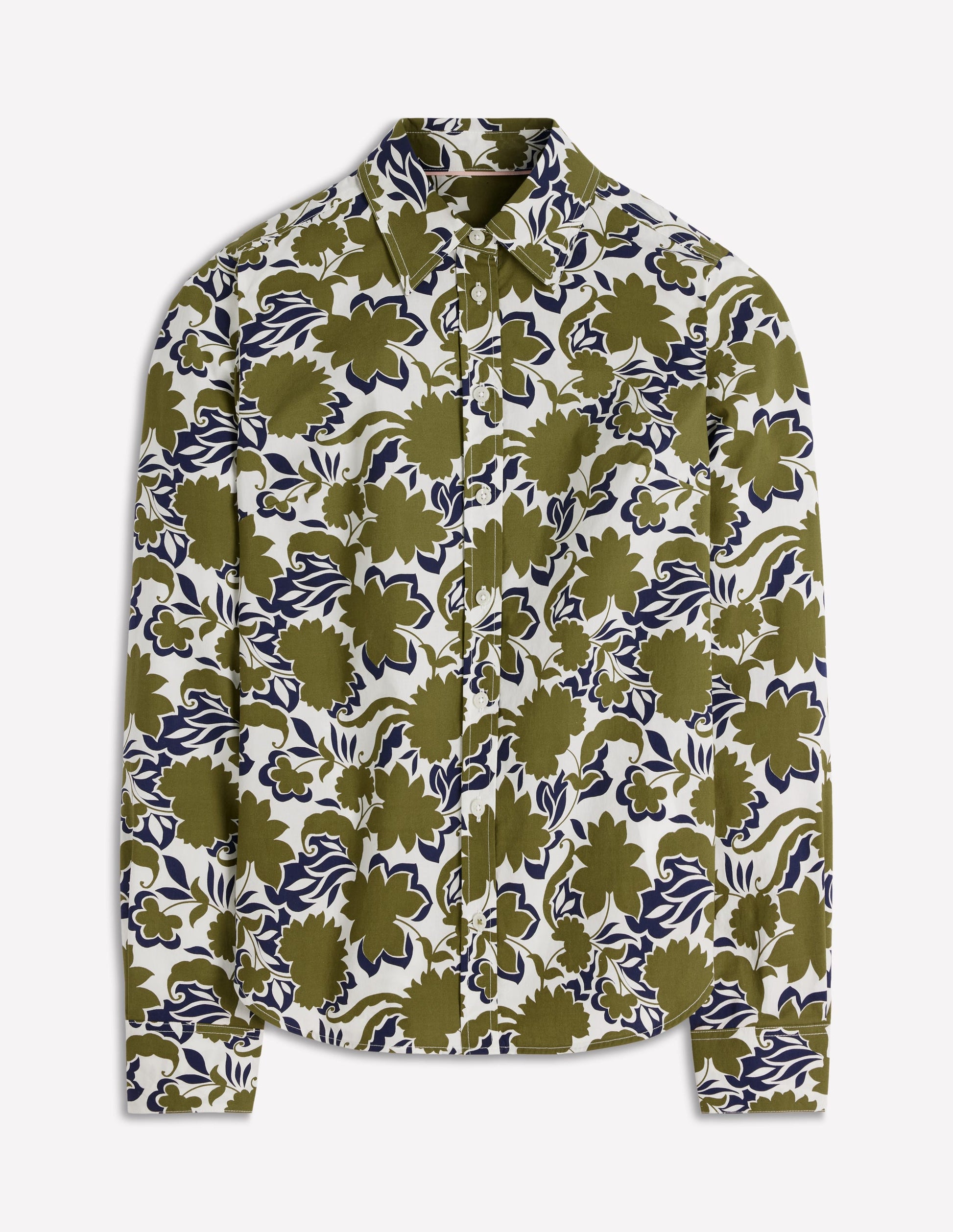 Sienna Cotton Shirt-Olive, Shadow Blossom-6