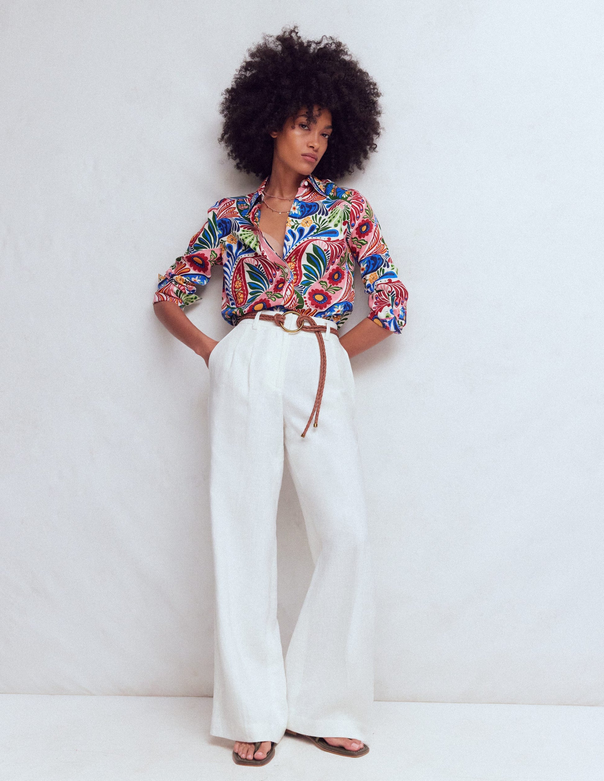 Sienna Linen Shirt-Multi, Enchanted Paisley-1
