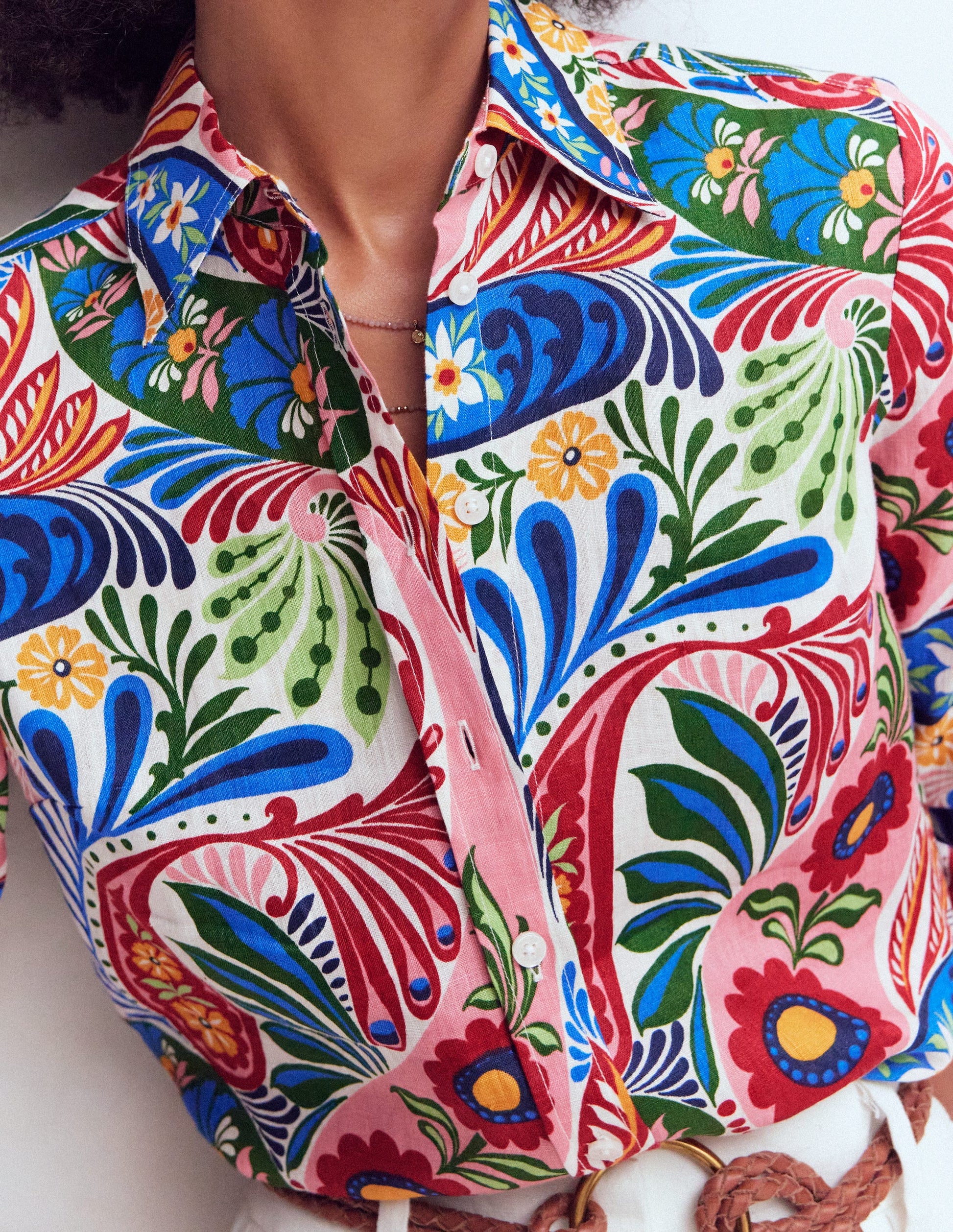 Sienna Linen Shirt-Multi, Enchanted Paisley-2