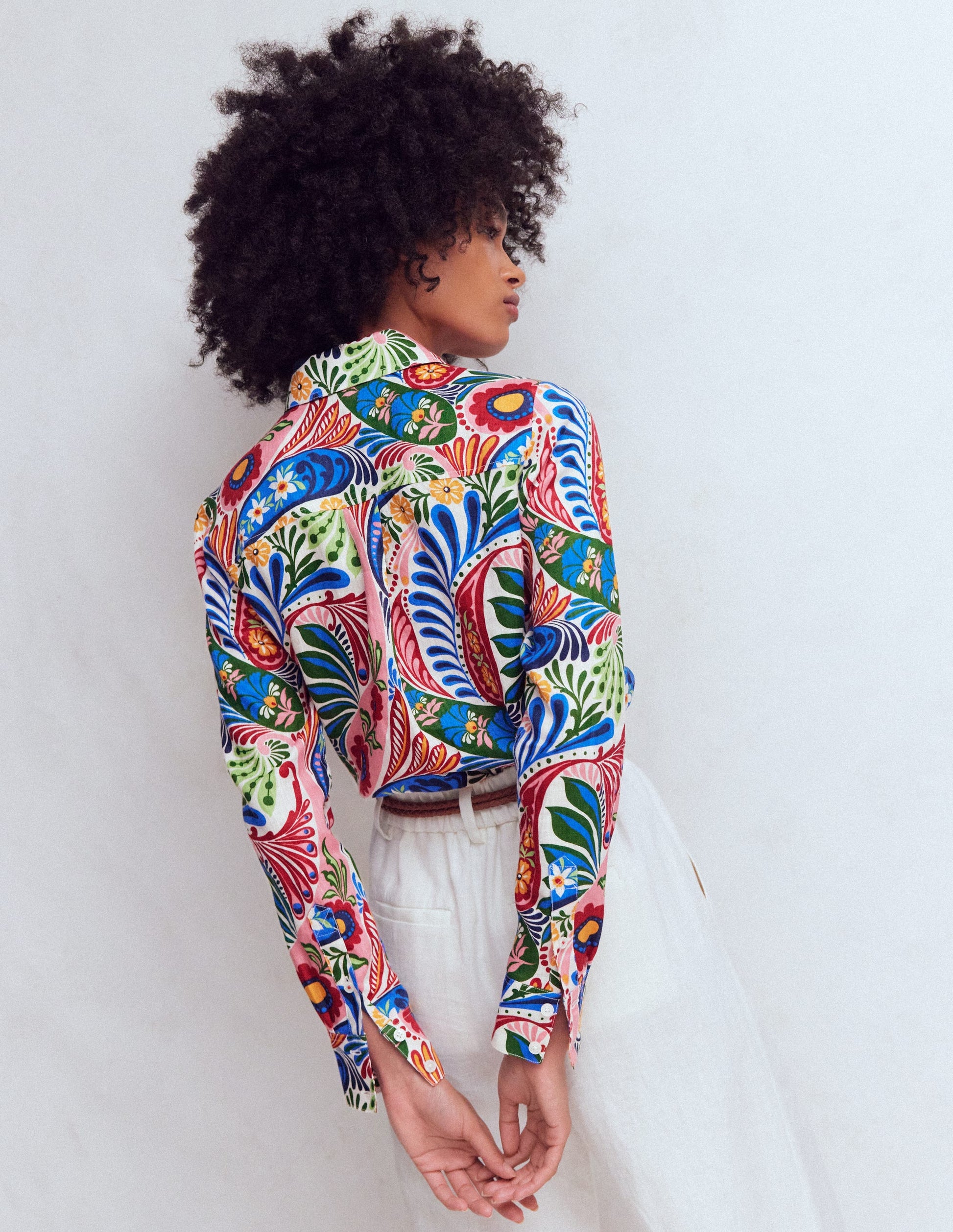 Sienna Linen Shirt-Multi, Enchanted Paisley-3