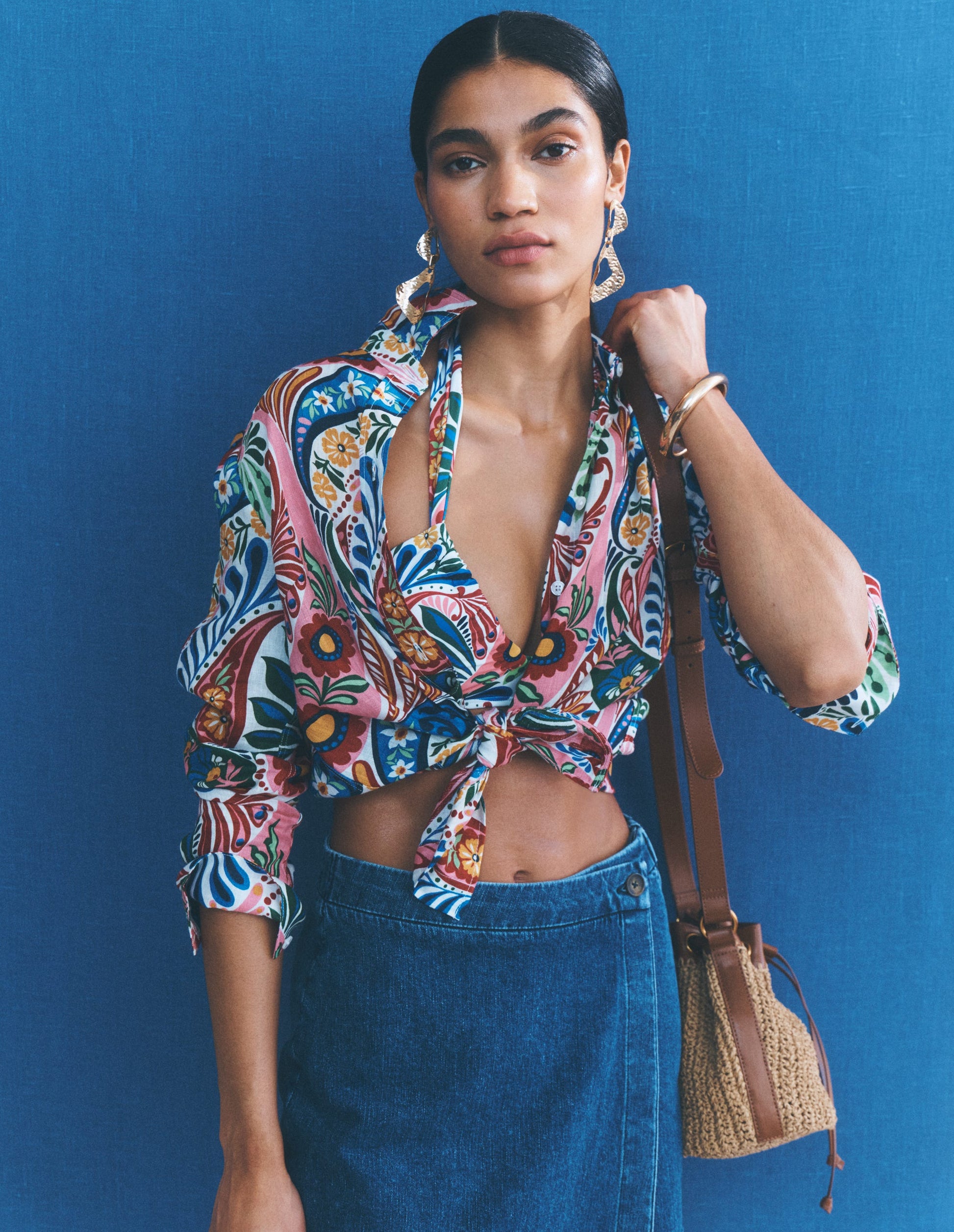 Sienna Linen Shirt-Multi, Enchanted Paisley-7