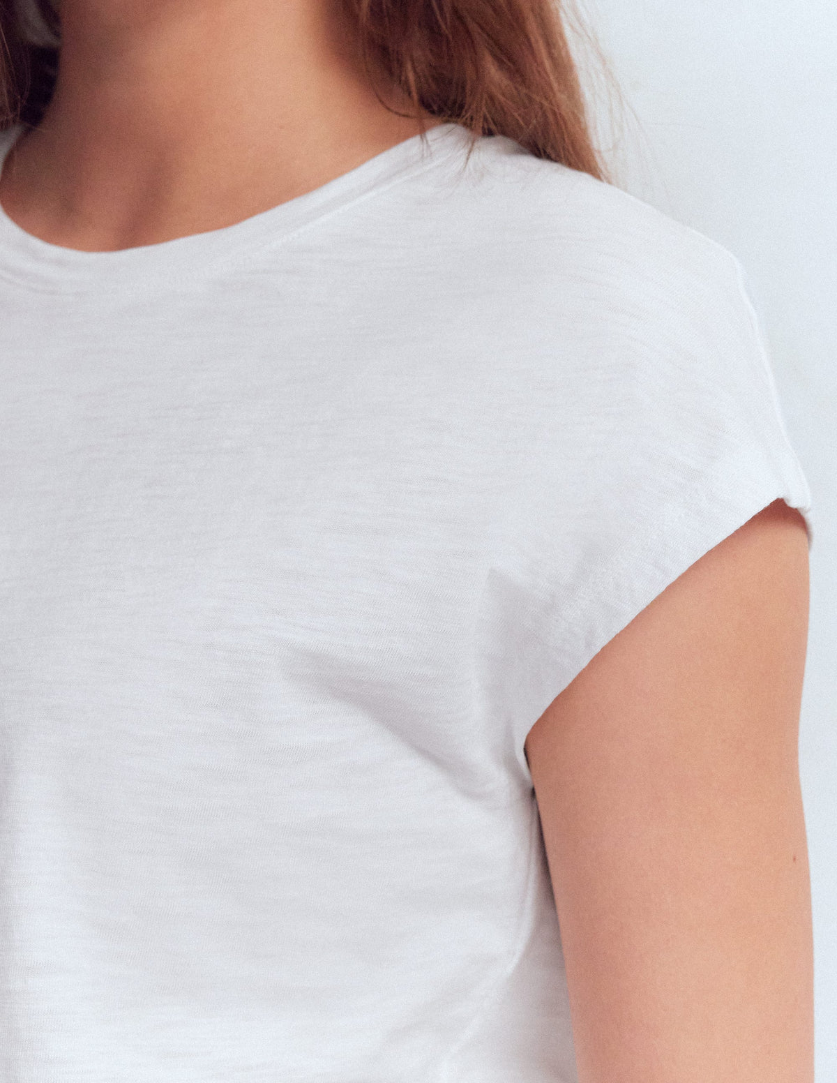 Louisa Cotton Slub T-shirt-White - Image 2